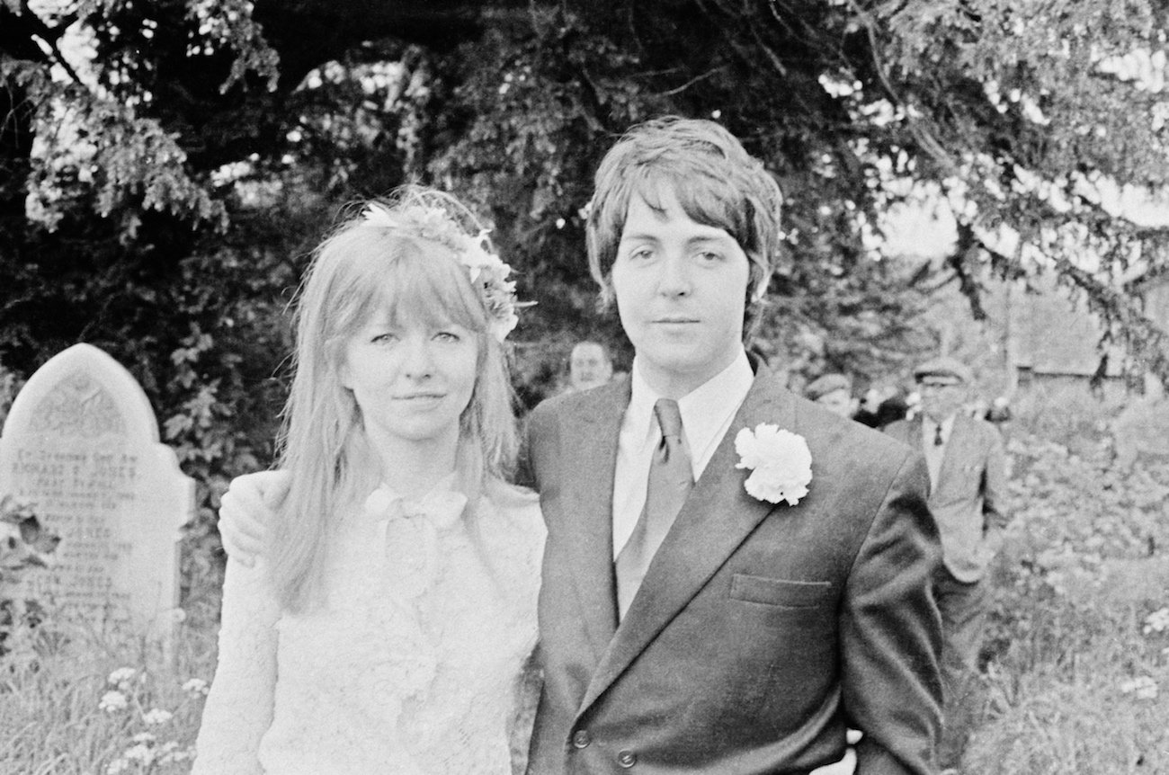 Paul McCartney and Jane Asher at a wedding in 1968. 
