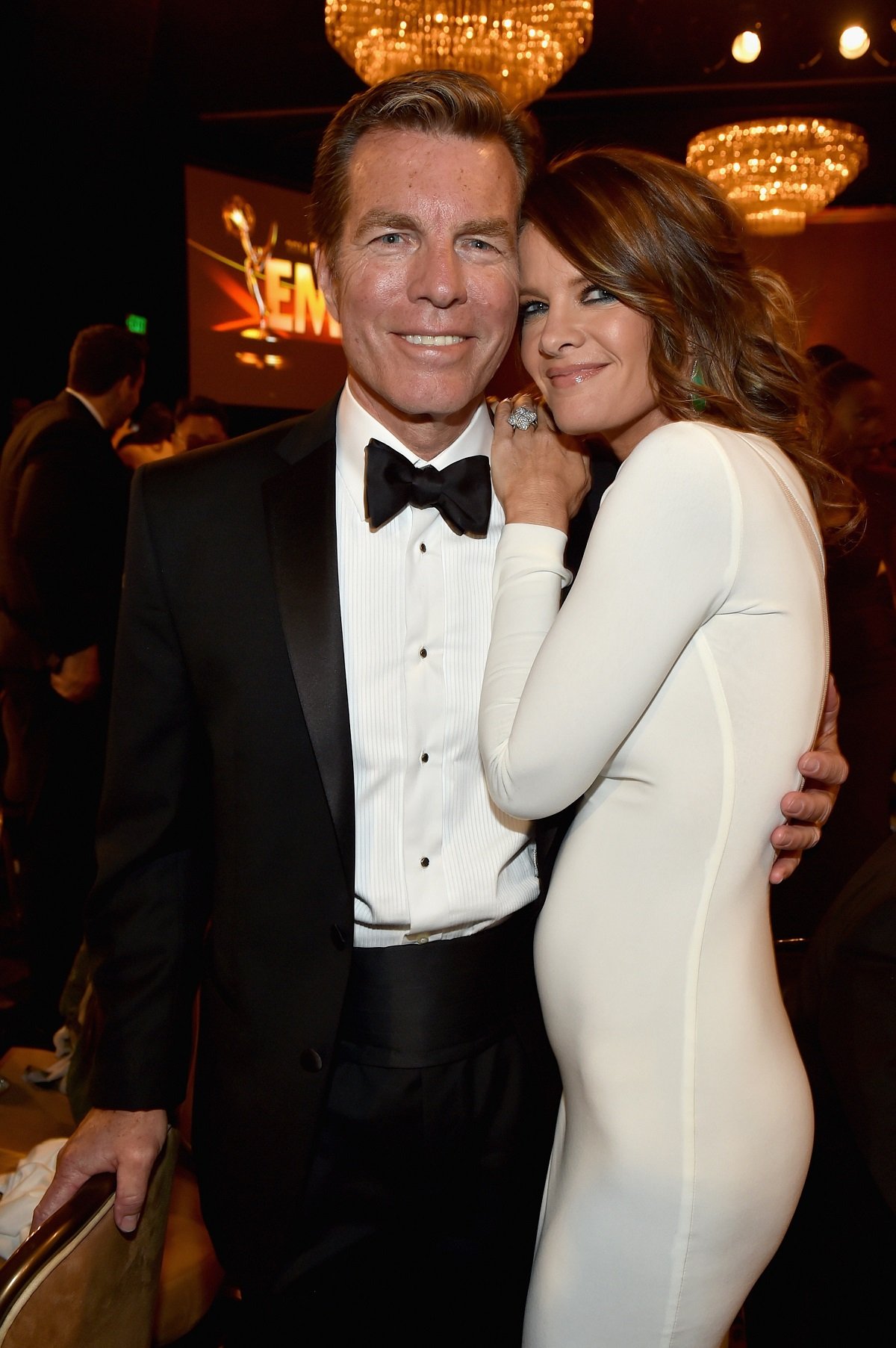 'The Young and the Restless' actors Peter Bergman and Michelle Stafford post together at the 2014 Daytime Emmys.