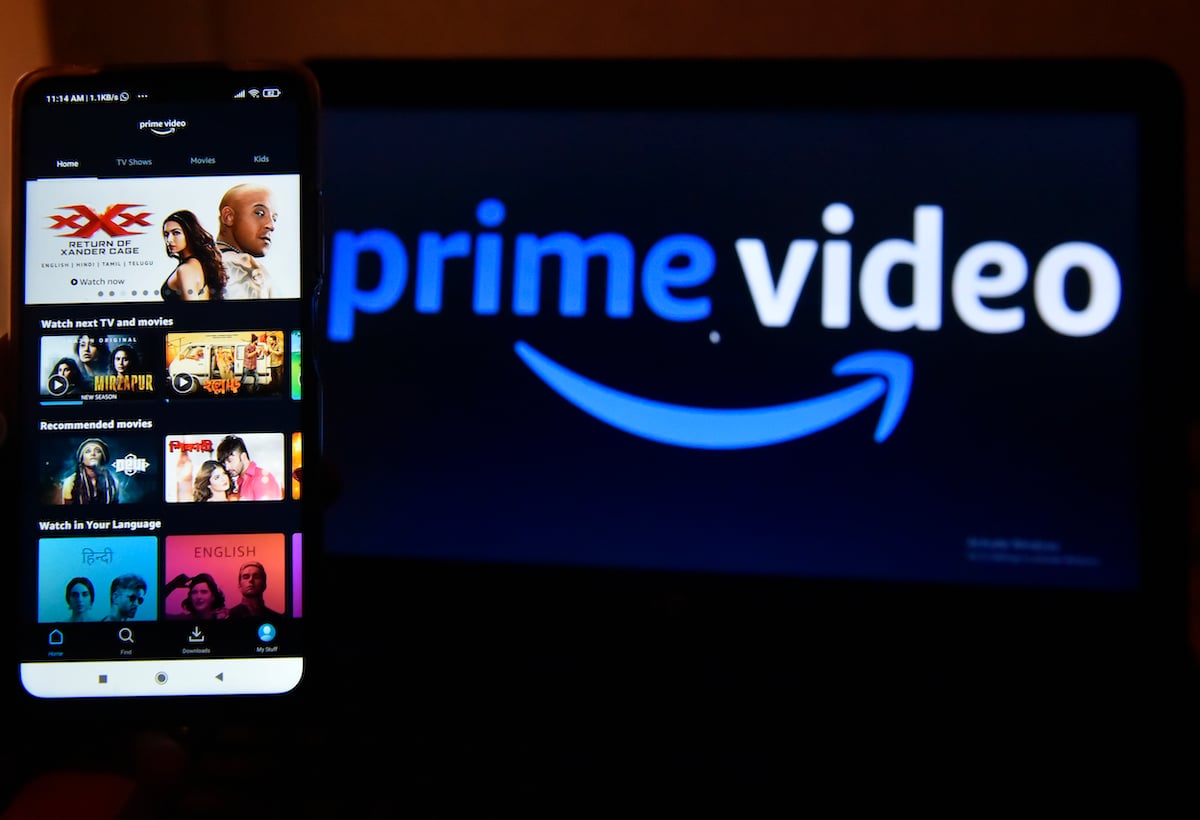 Phone infant of the prime video logo