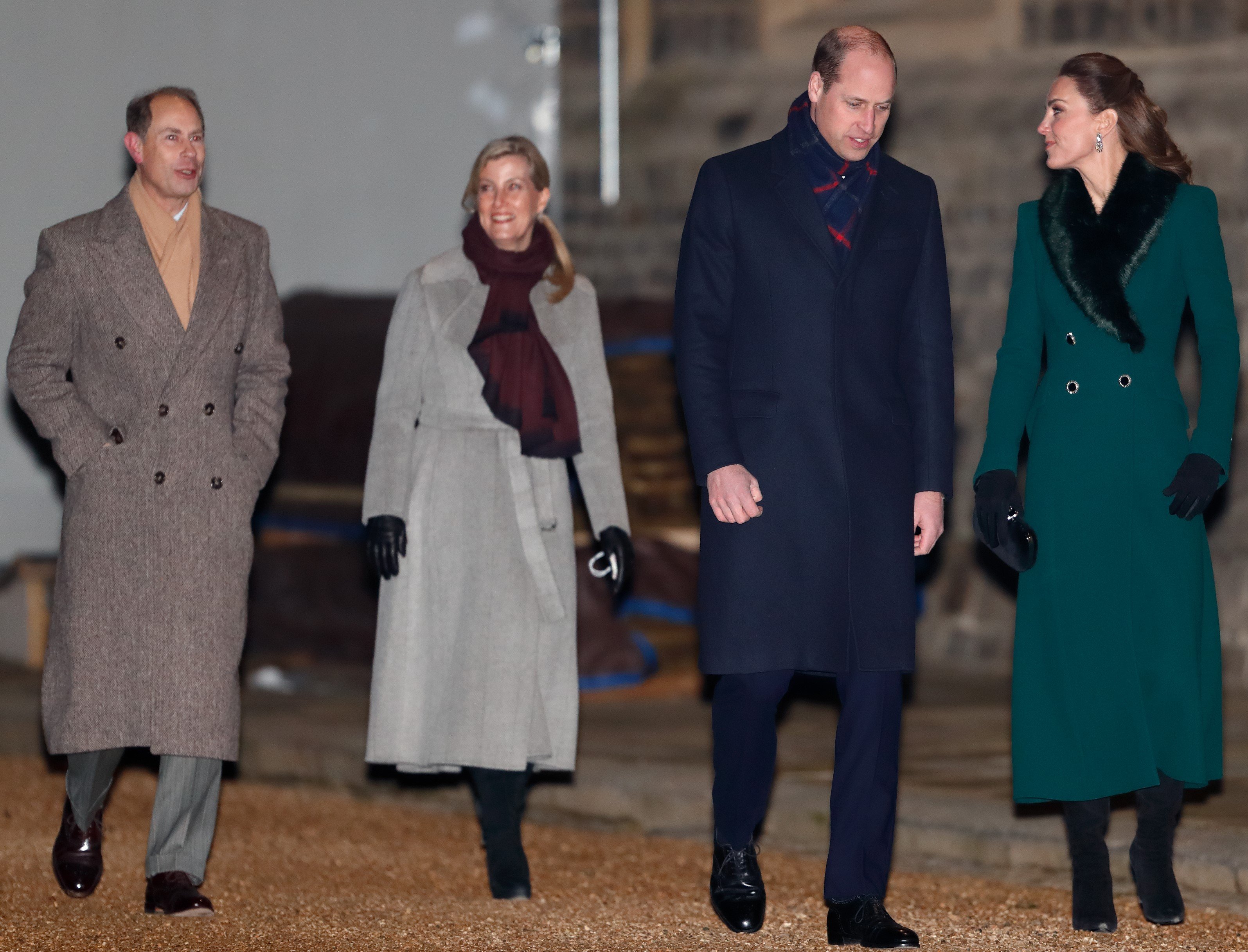 Prince Edward, Sophie Countess of Wessex, Kate Middleton, and Prince William, attending an event to thank local volunteers of charities