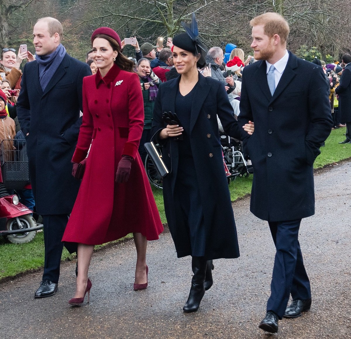 Prince William, Kate Middleton, Meghan Markle, and Prince Harry attend Christmas Day Church service in 2018