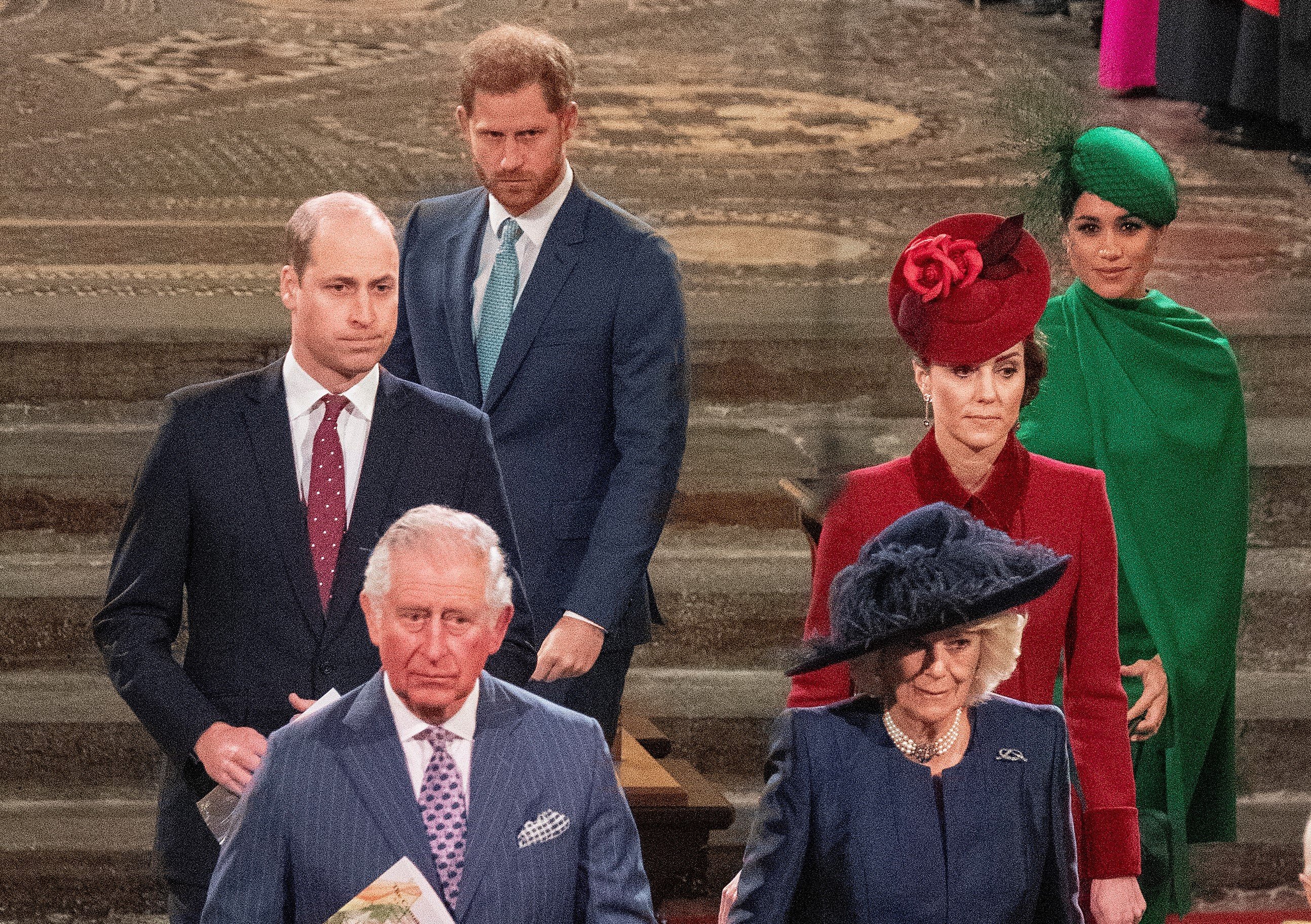 Prince William, Kate Middleton, Prince Harry, and Meghan Markle attending Commonwealth Day Service