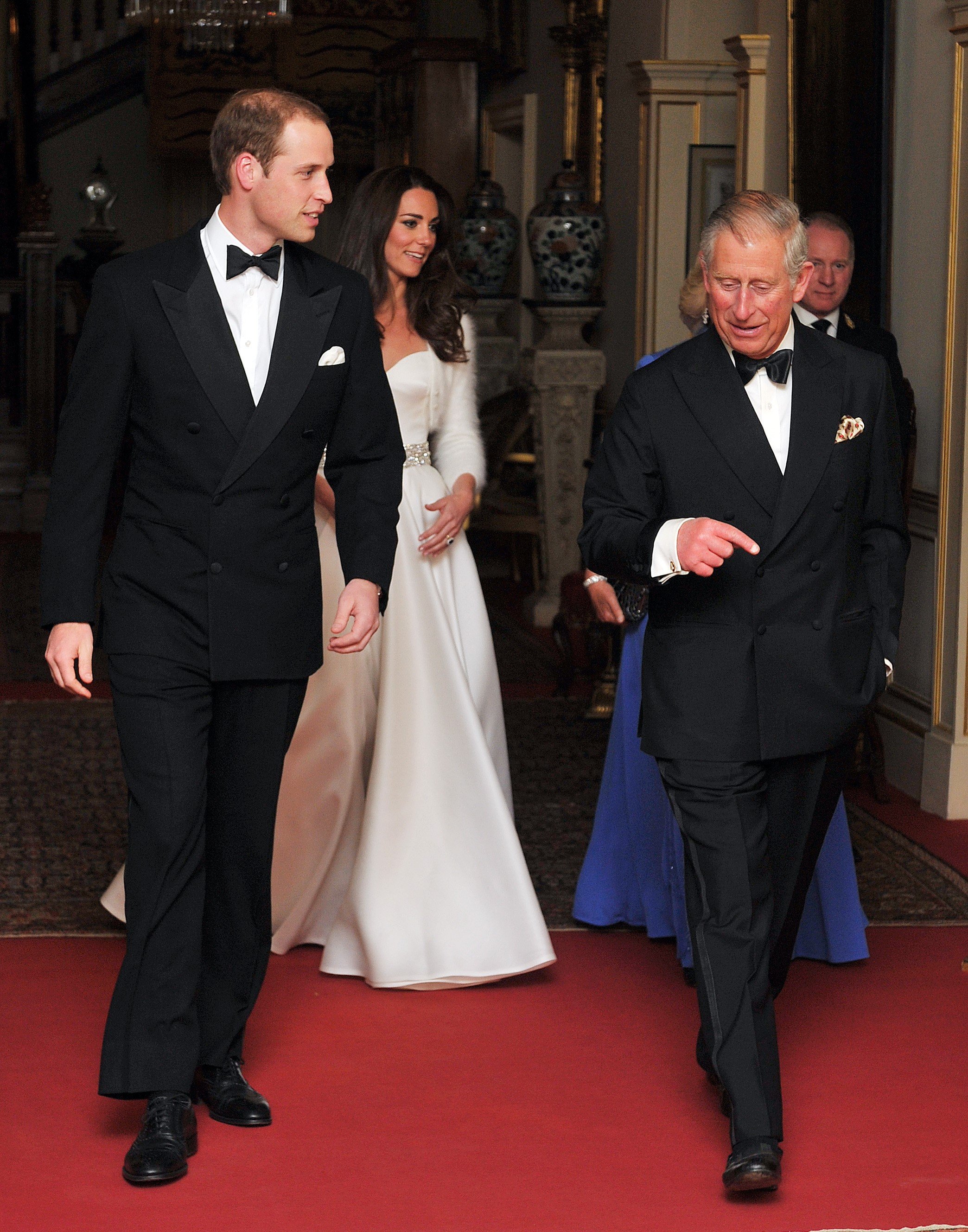 Prince William, Kate Middleton, and Prince Charles dressed formally as they leave Clarence House