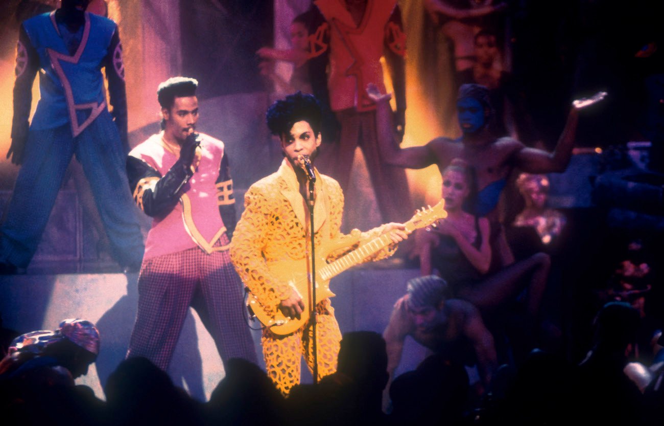 Prince performing at the 1991 MTV Video Music Awards.