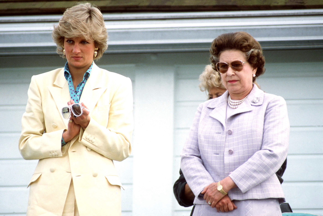 Princess Diana and Queen Elizabeth II look on