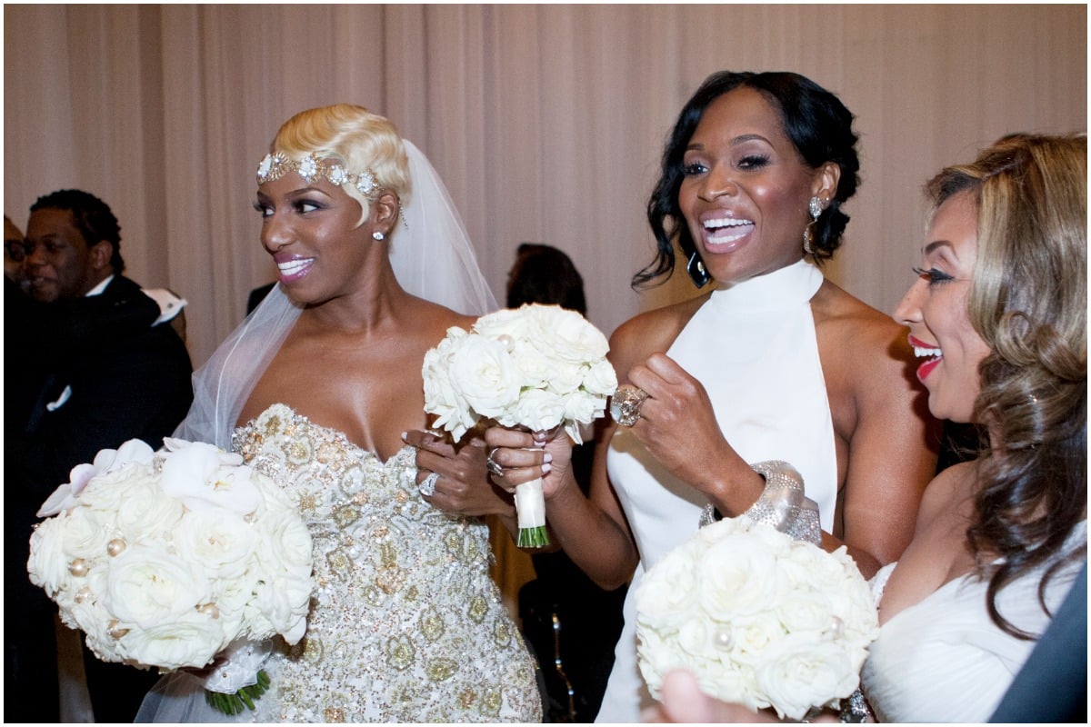 'Real Housewives of Atlanta' cast members Marlo Hampton and NeNe Leakes at her wedding to Gregg Leakes.