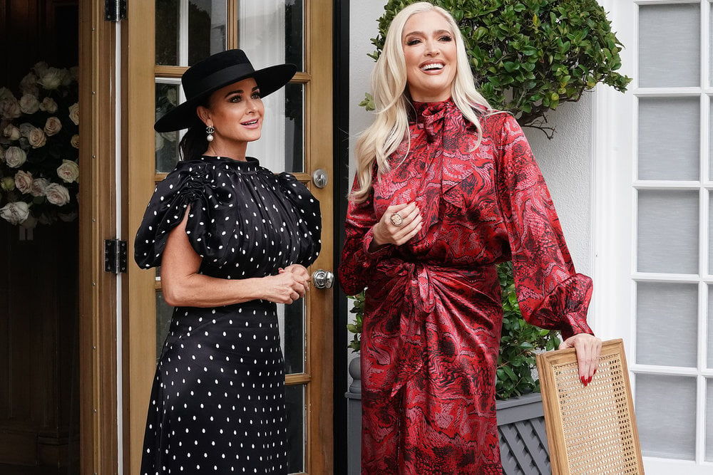 Kyle Richards and Erika Girardi from The Real Housewives of Beverly Hills have dinner