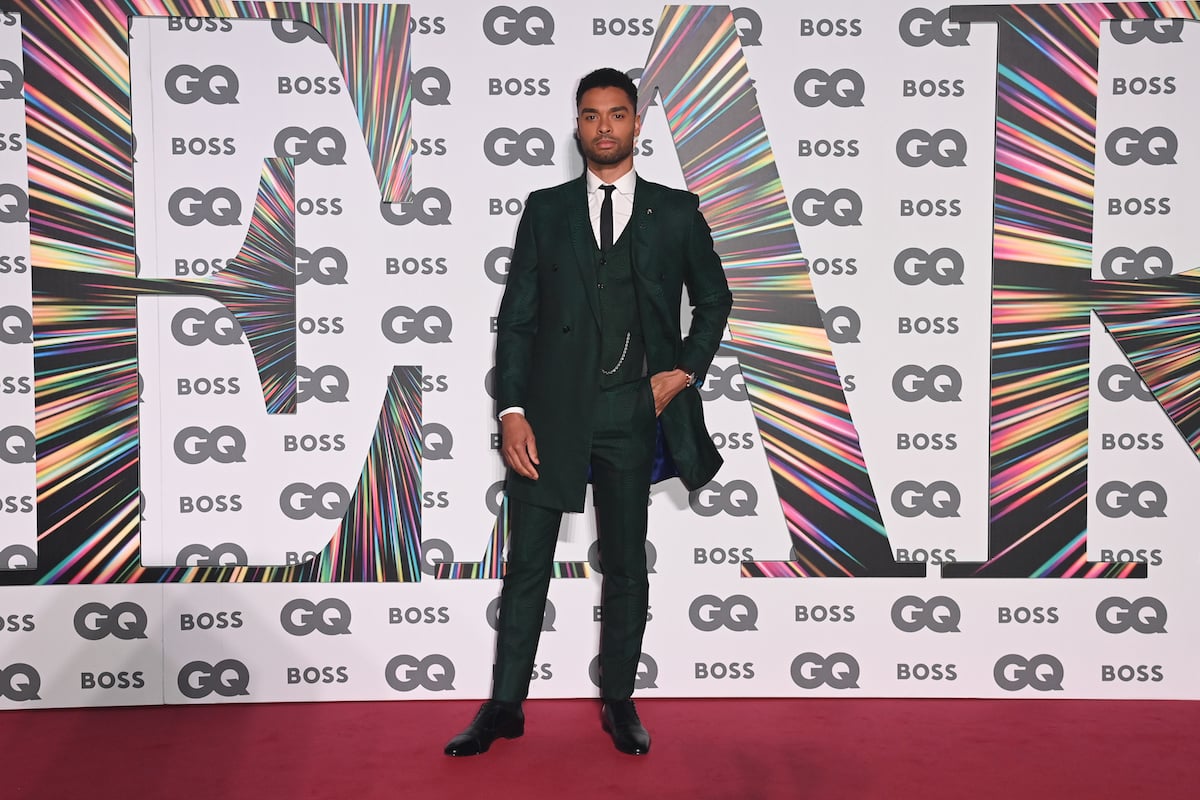Emmy nominated actor Regé-Jean Page attends the GQ awards in a green suit