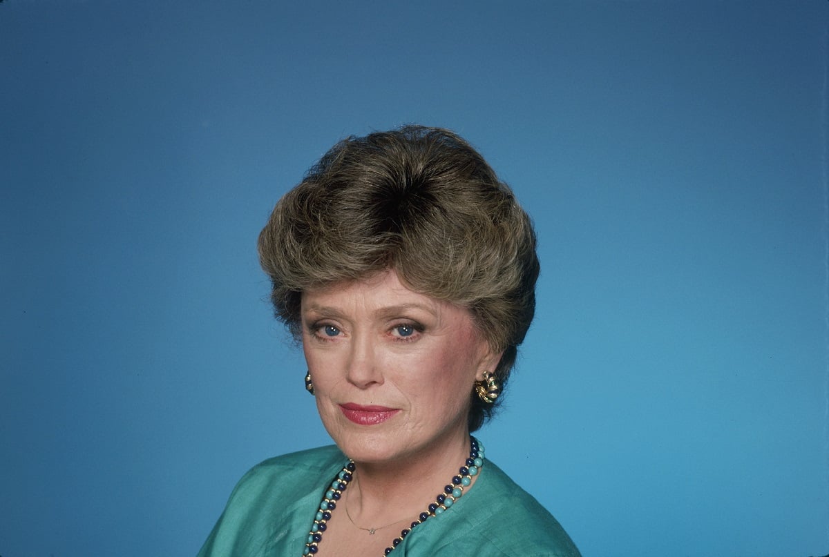 Actor Rue McClanahan as her character Blanche Devereaux in a promo photo for 'The Golden Girls.'
