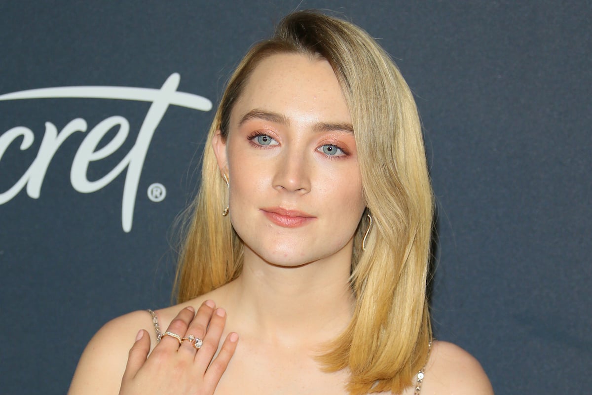 Close-up of Saoirse Ronan's face at an event.