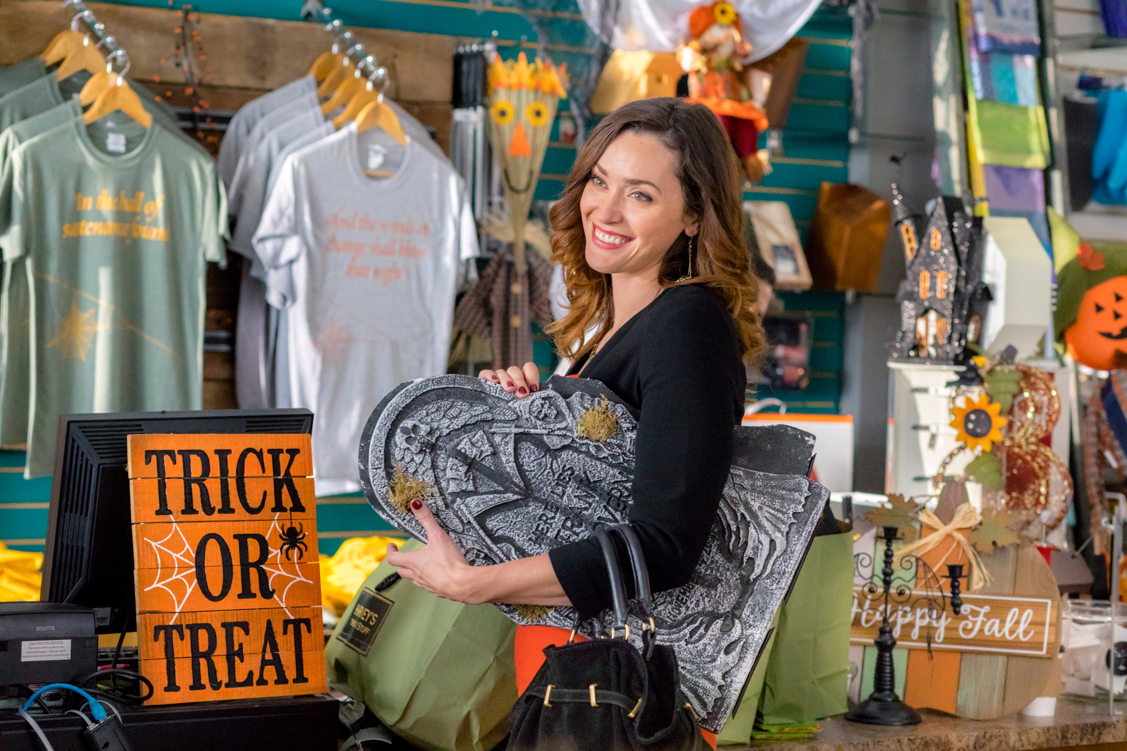 Sarah Power as Abigail shopping in the 'Good Witch' Halloween special 'Spellbound'