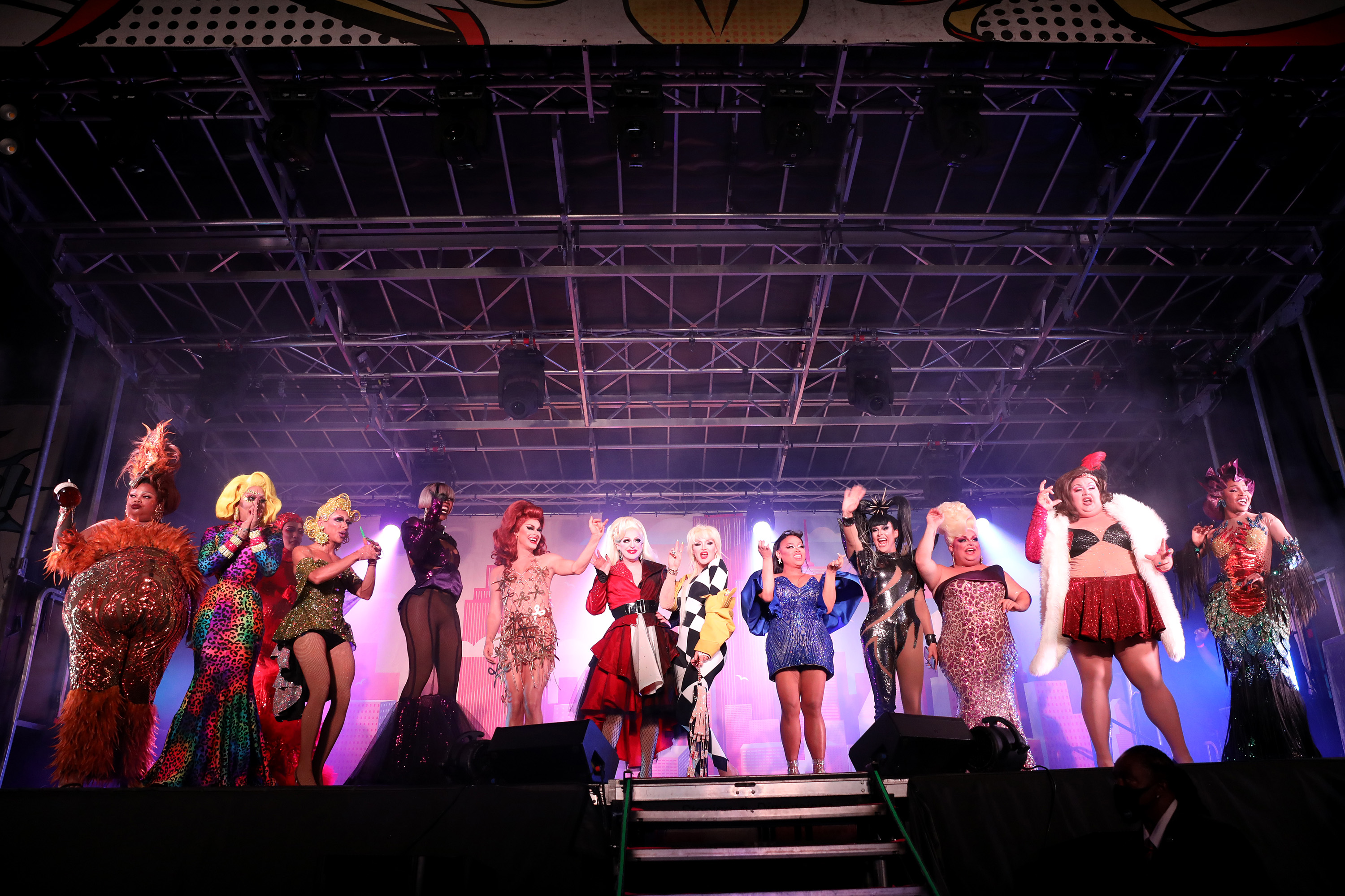 Silky Nutmeg Ganache, Yara Sofia, Ra'Jah O'Hara, Scarlet Envy, Pandora Boxx, Kylie Sonique Love, Jiggly Caliente, Jan, Ginger Minj, Eureka, and A’keria C. Davenport of 'RuPaul's Drag Race: All-Stars 6'