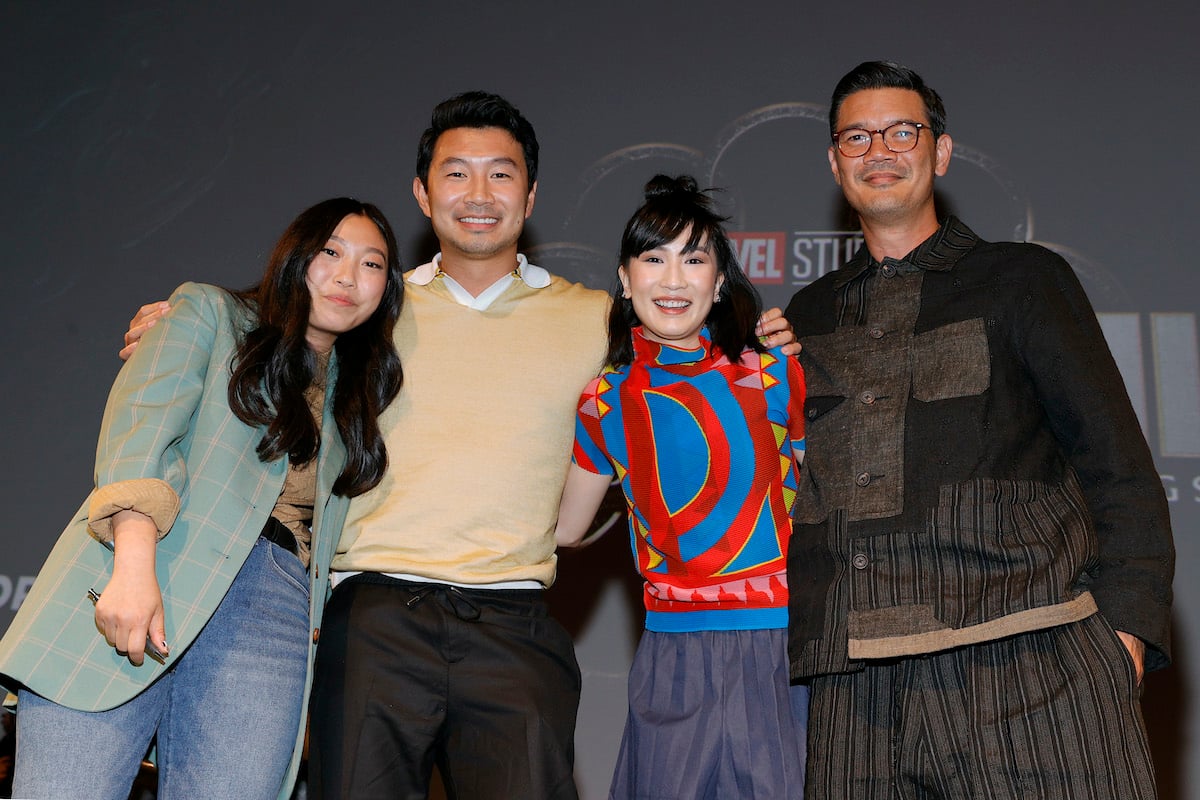 Awkwafina, Simu Liu, Meng'er Zhang, and Destin Daniel Cretton attend the Los Angeles VIP Gold Open Premiere + Q&A of Marvel Studios' SHANG-CHI AND THE LEGEND OF THE TEN RINGS 