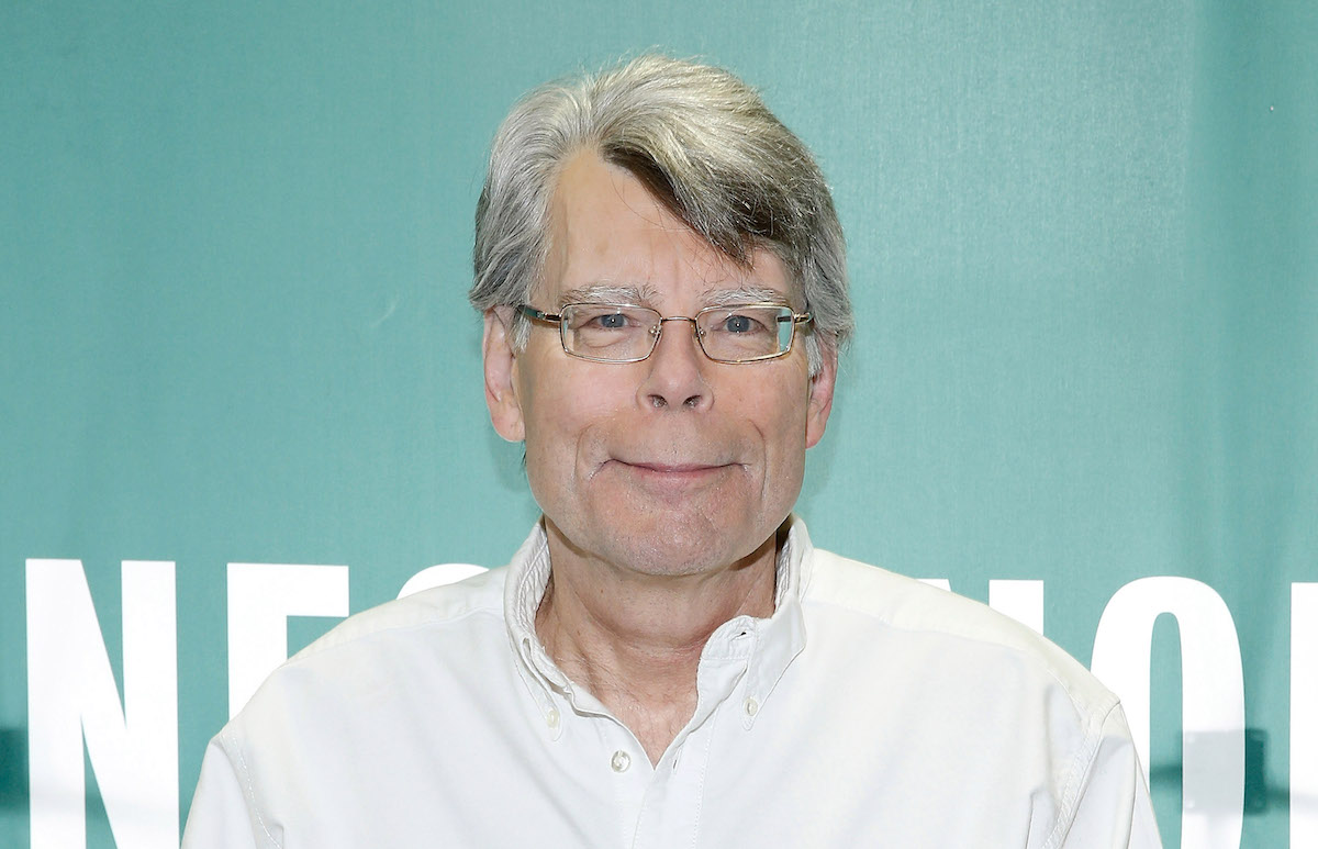 Stephen King in a white shirt