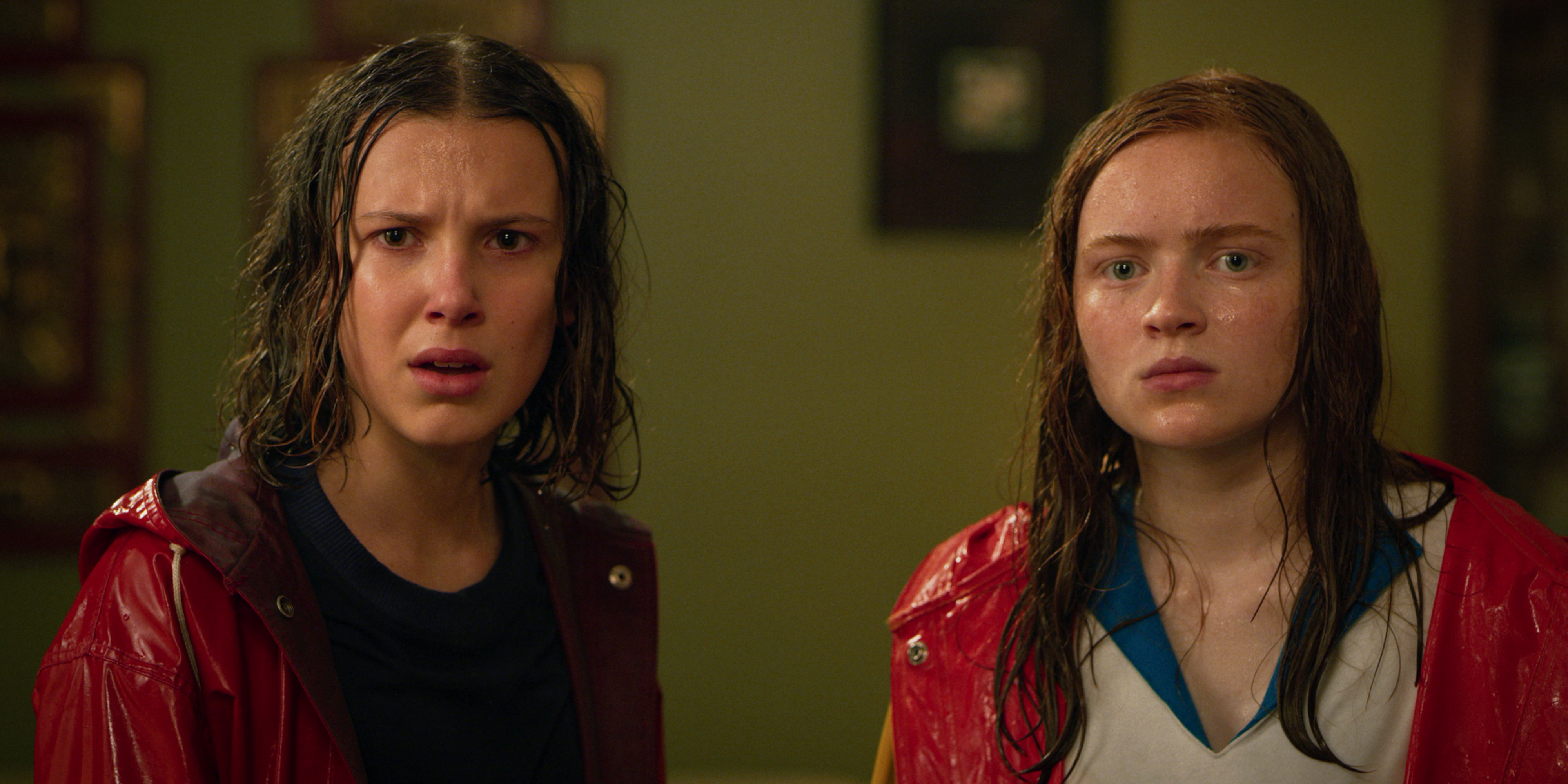 Millie Bobby Brown and Sadie Sink as Eleven and Max in a production still from 'Stranger Things' Season 3.