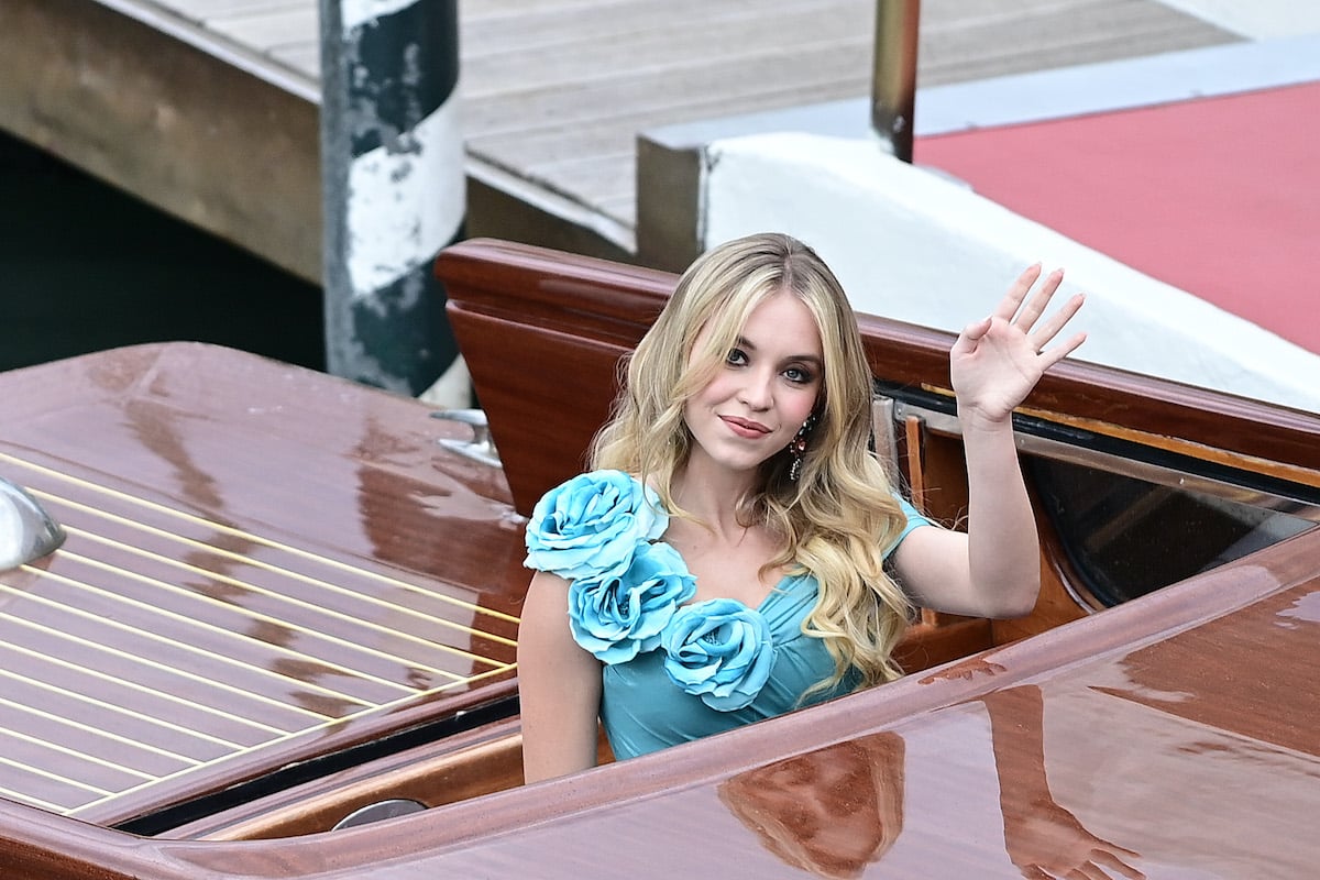 Sydney Sweeney arrives to the Dolce and Gabbana fashion show in Venice