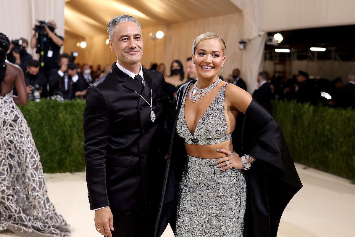 Taika Waititi and Rita Ora smile as they pose together for cameras at the 2021 Met Gala