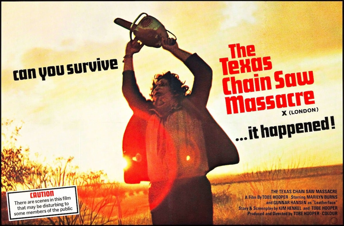 A poster for one of the best horror movies, 'The Texas Chainsaw Massacre'