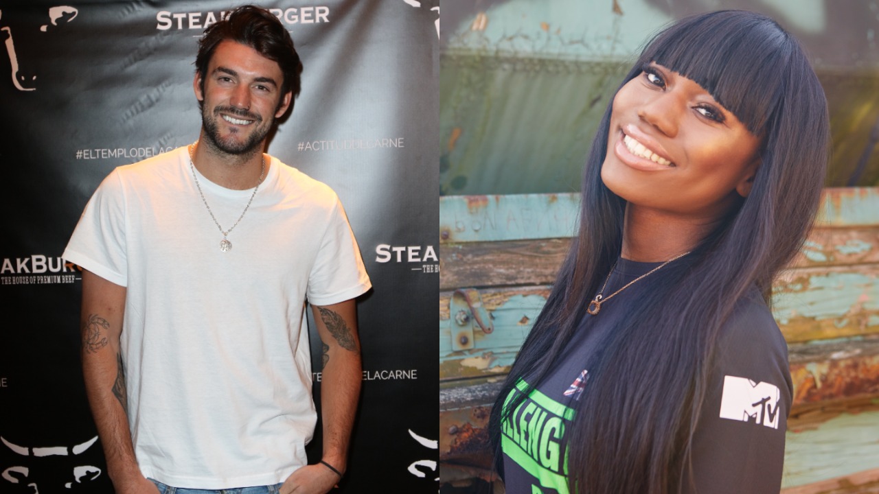 Logan Sampedro attends Steakburger opening and Big T Fazakerley poses for 'The Challenge: Total Madness' cast photo