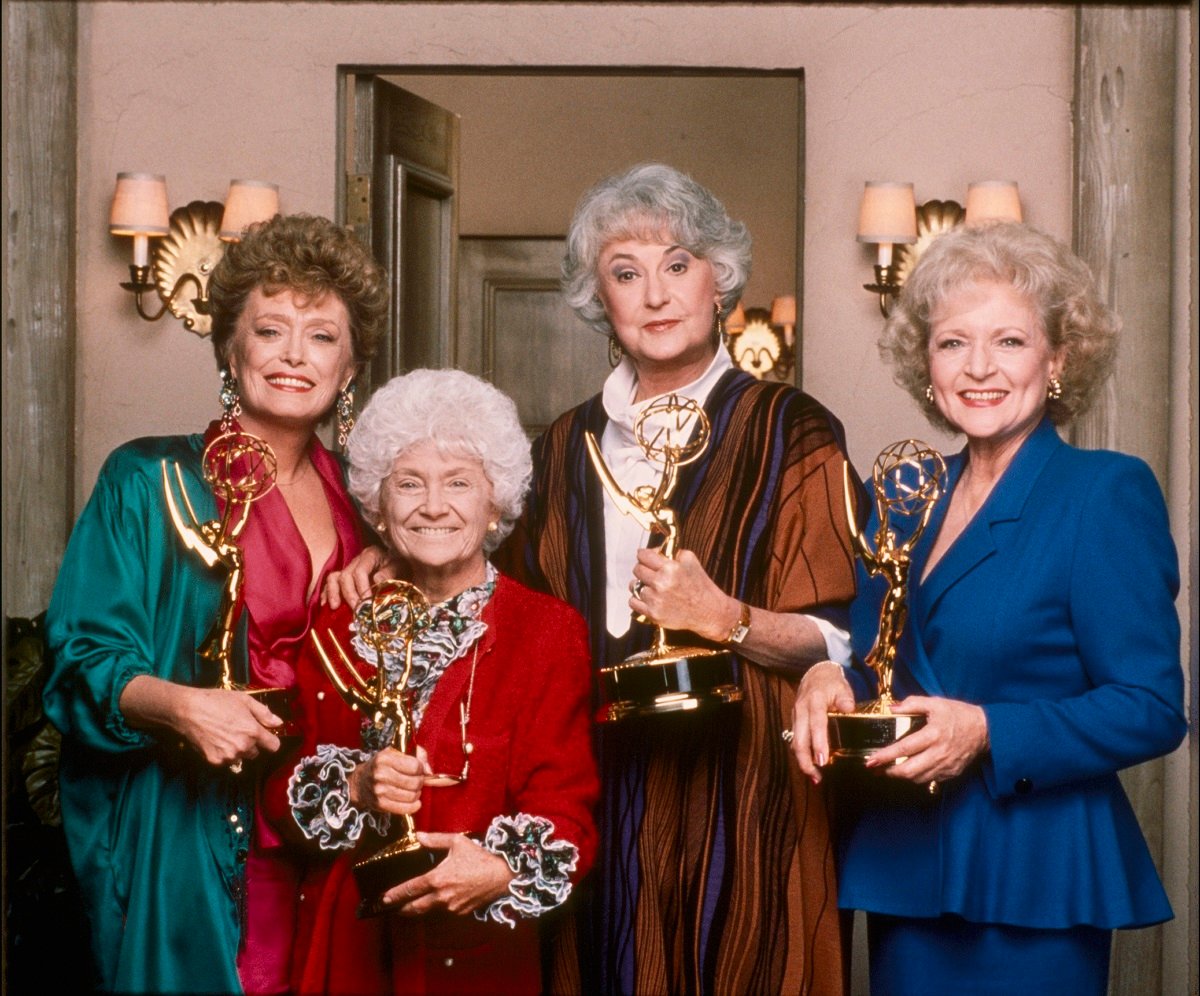 The cast of 'The Golden Girls' pose with their Emmy Awards in a promotional shoot for the show.