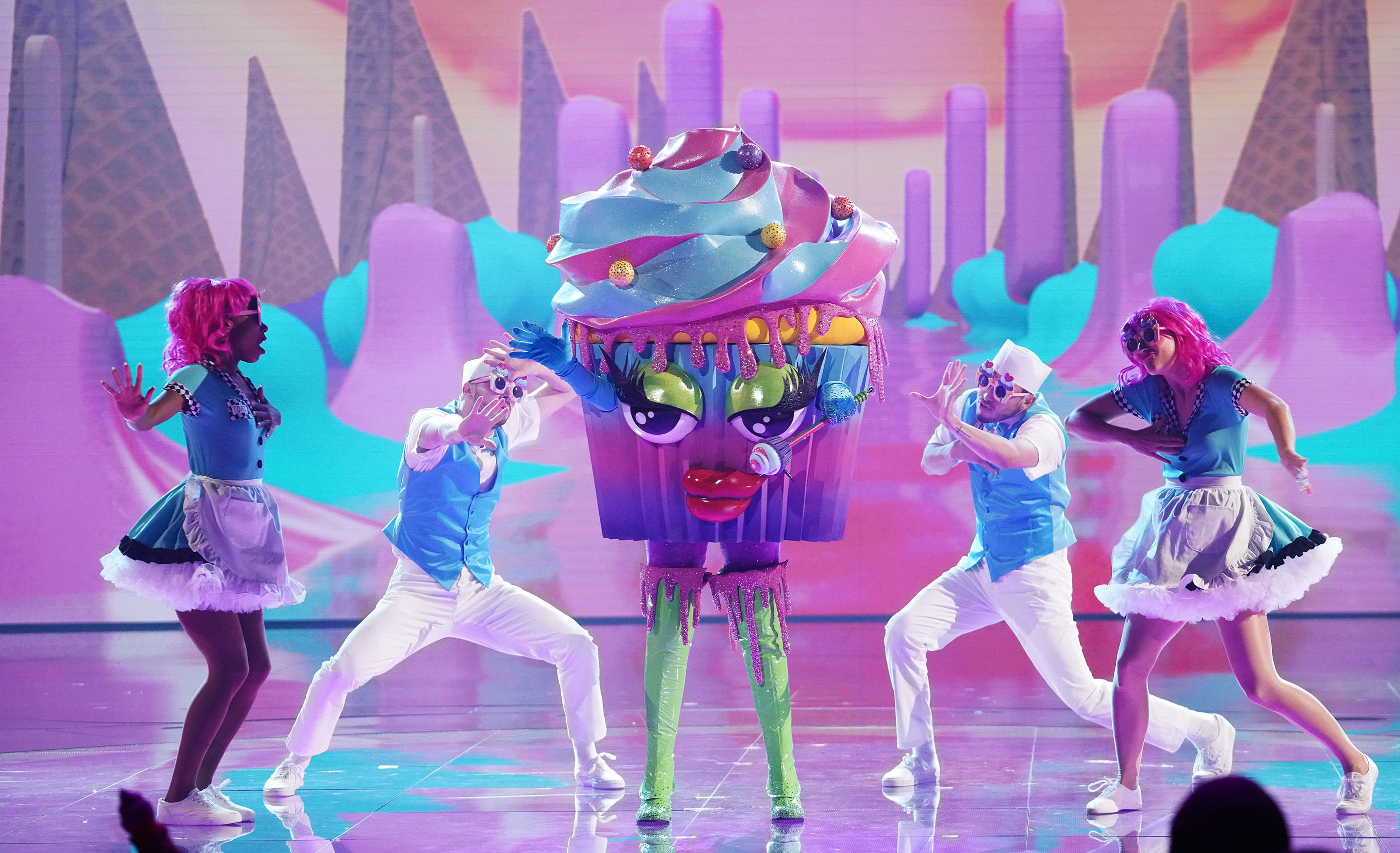 The Masked Singer identity of the cupcake, pictured here, is debated