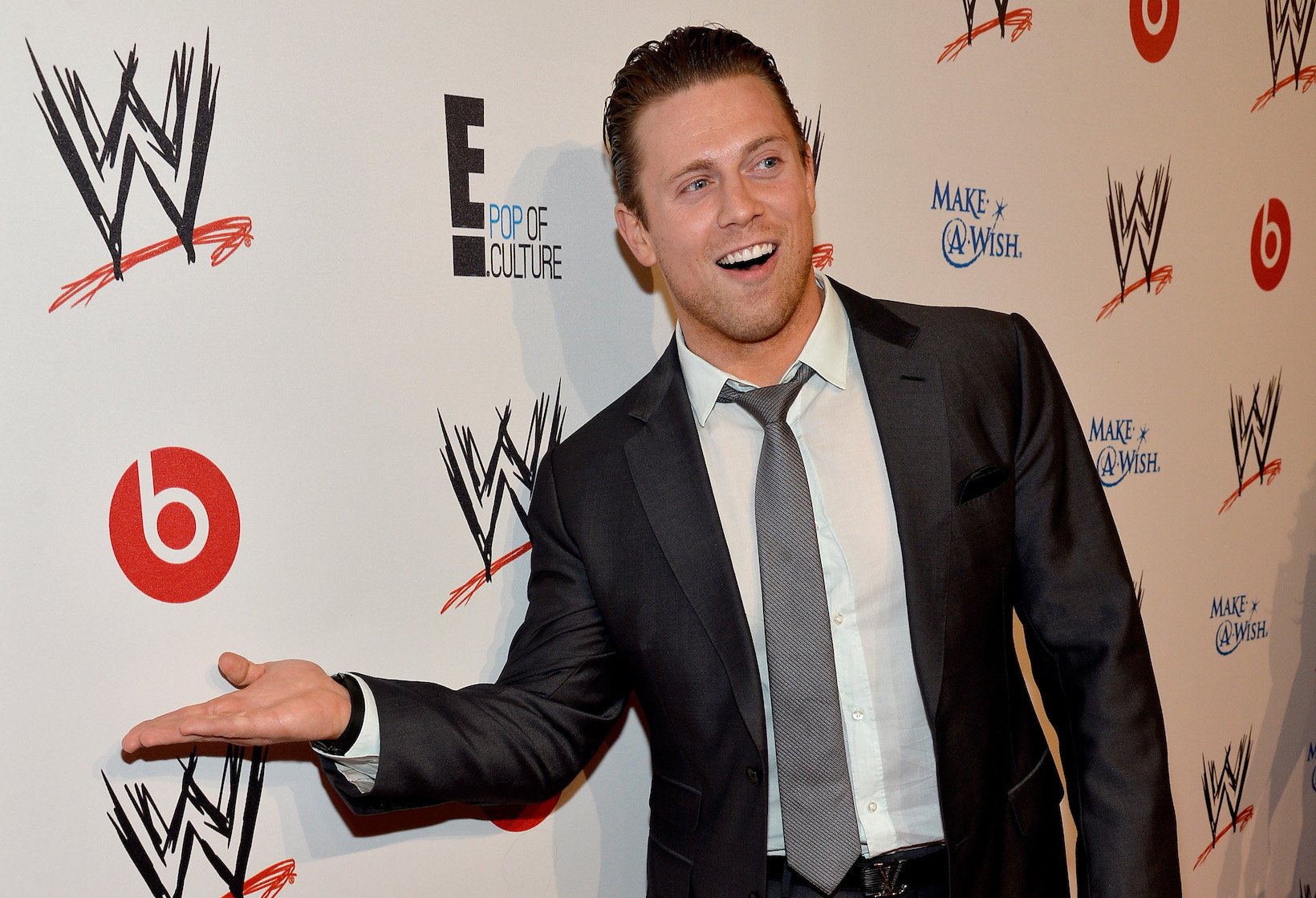 WWE star 'The Miz' from MTV's 'The Challenge' smiling with his mouth open at an event