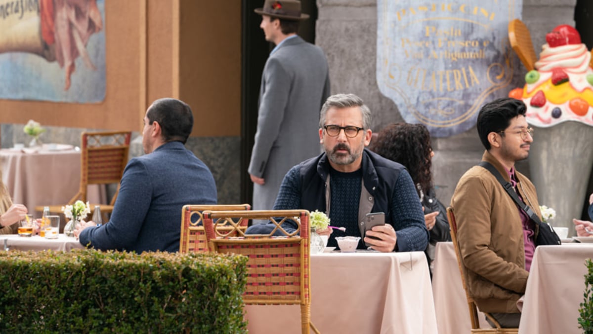 Steve Carell in The Morning Show’ holding an iPhone