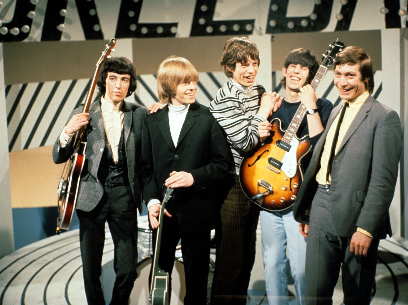 The Rolling Stones at a television studio in 1965.