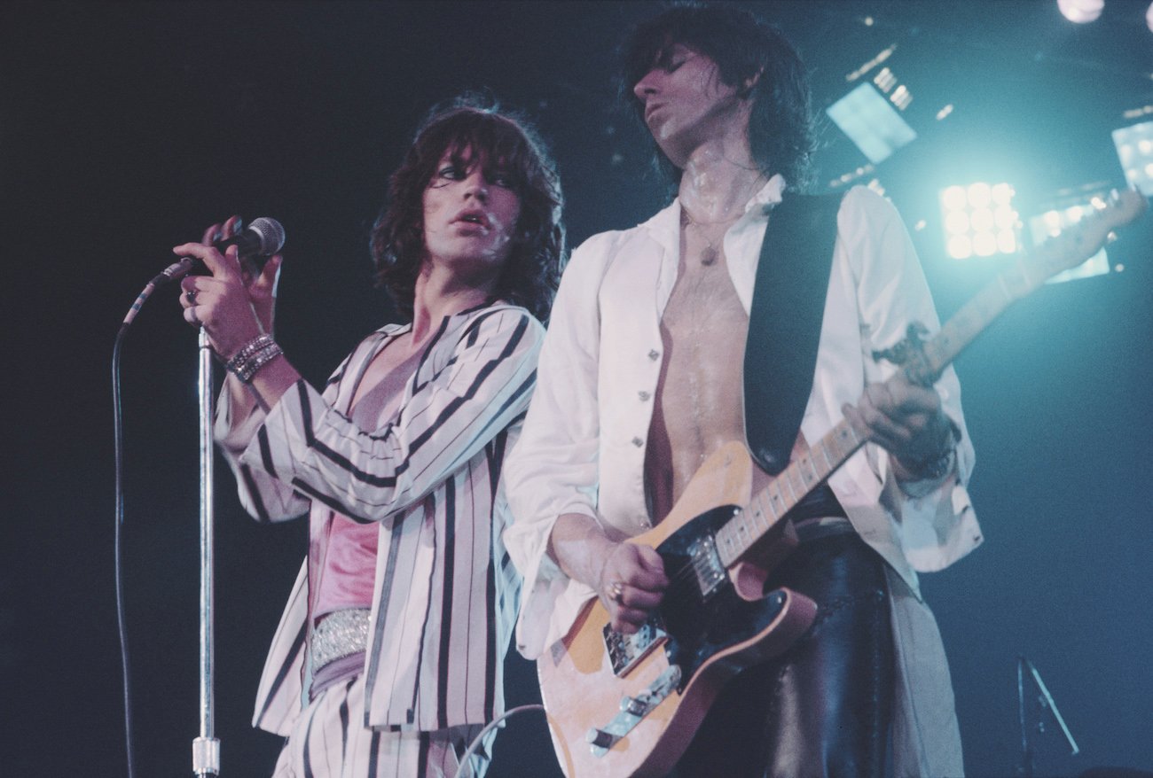 The Rolling Stones performing in America in 1975.