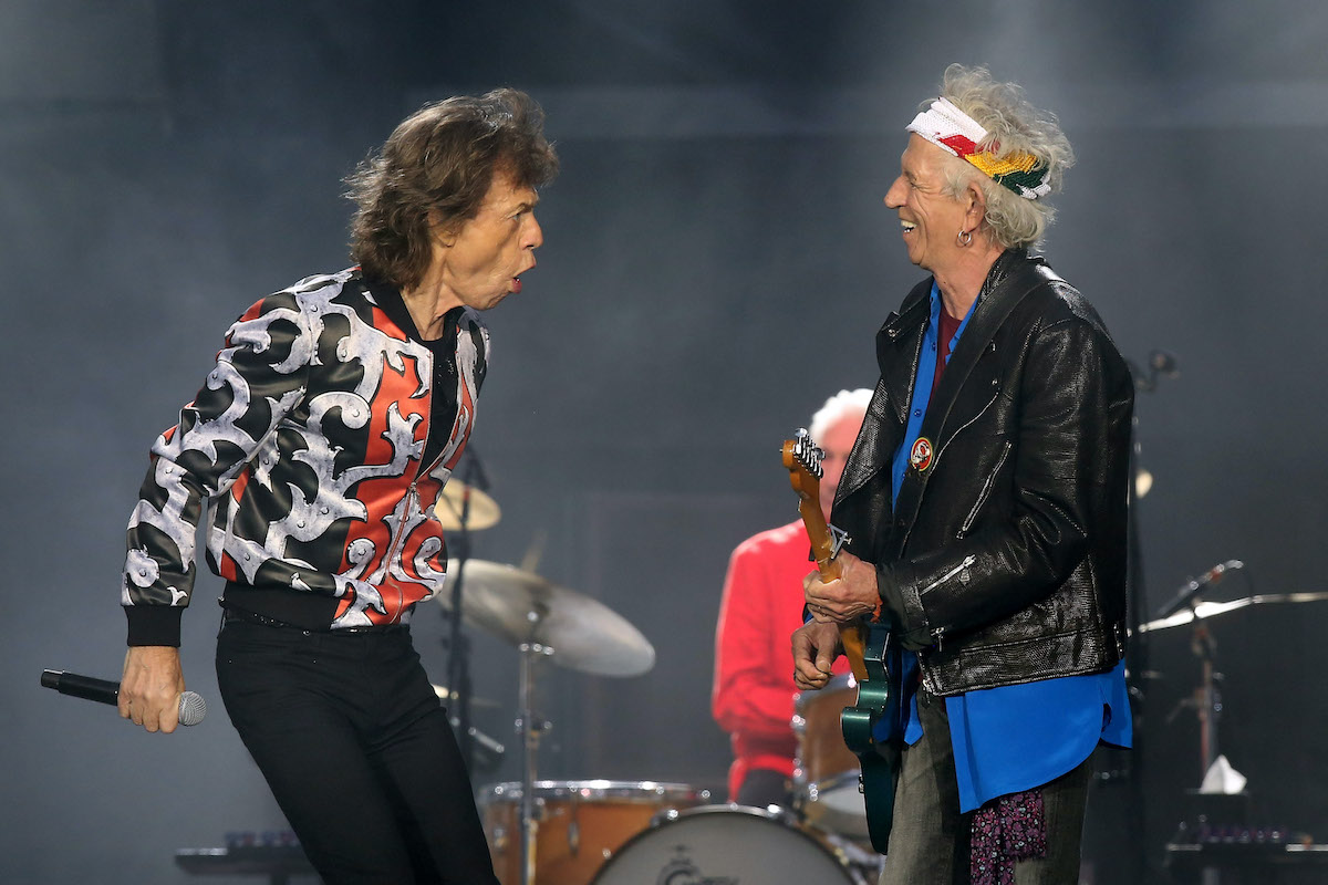 The Rolling Stones performing on stage