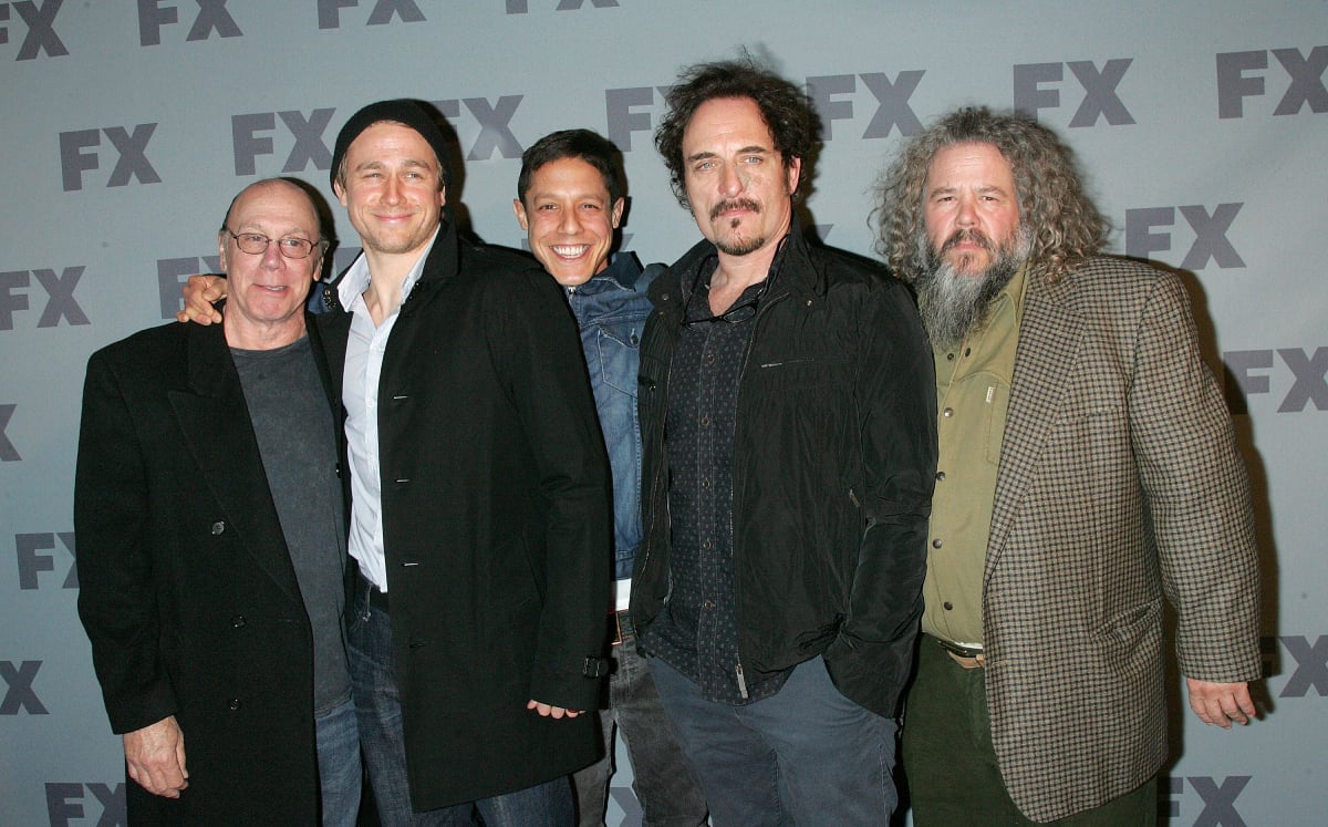 Cast of "Sons of Anarchy" actors Dayton Callie, Charlie Hunnam, Theo Rossi, Kim Coates and Mark Boone Junior attend the 2012 FX Ad Sales Upfront at Lucky Strike on March 29, 2012 in New York City