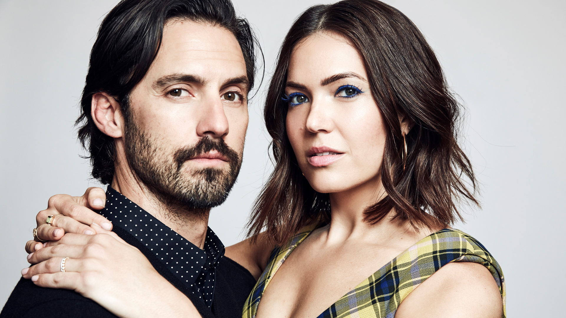 Headshots of Milo Ventimiglia (Jack Pearson) and Mandy Moore (Rebecca Pearson) from ‘This Is Us’ in 2019