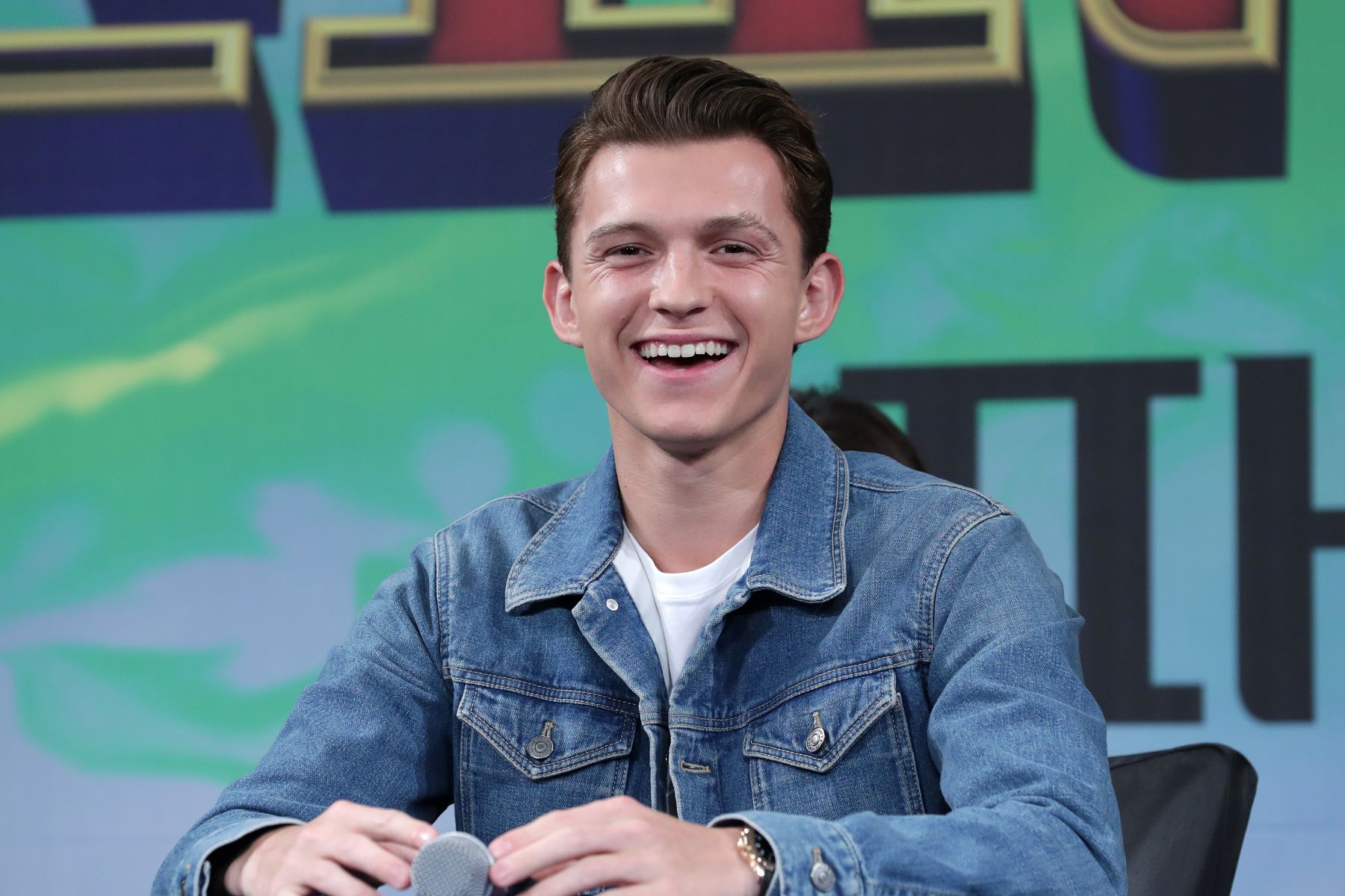 Tom Holland attending a press conference for 'Spider-Man: Far From Home' in Seoul, South Korea