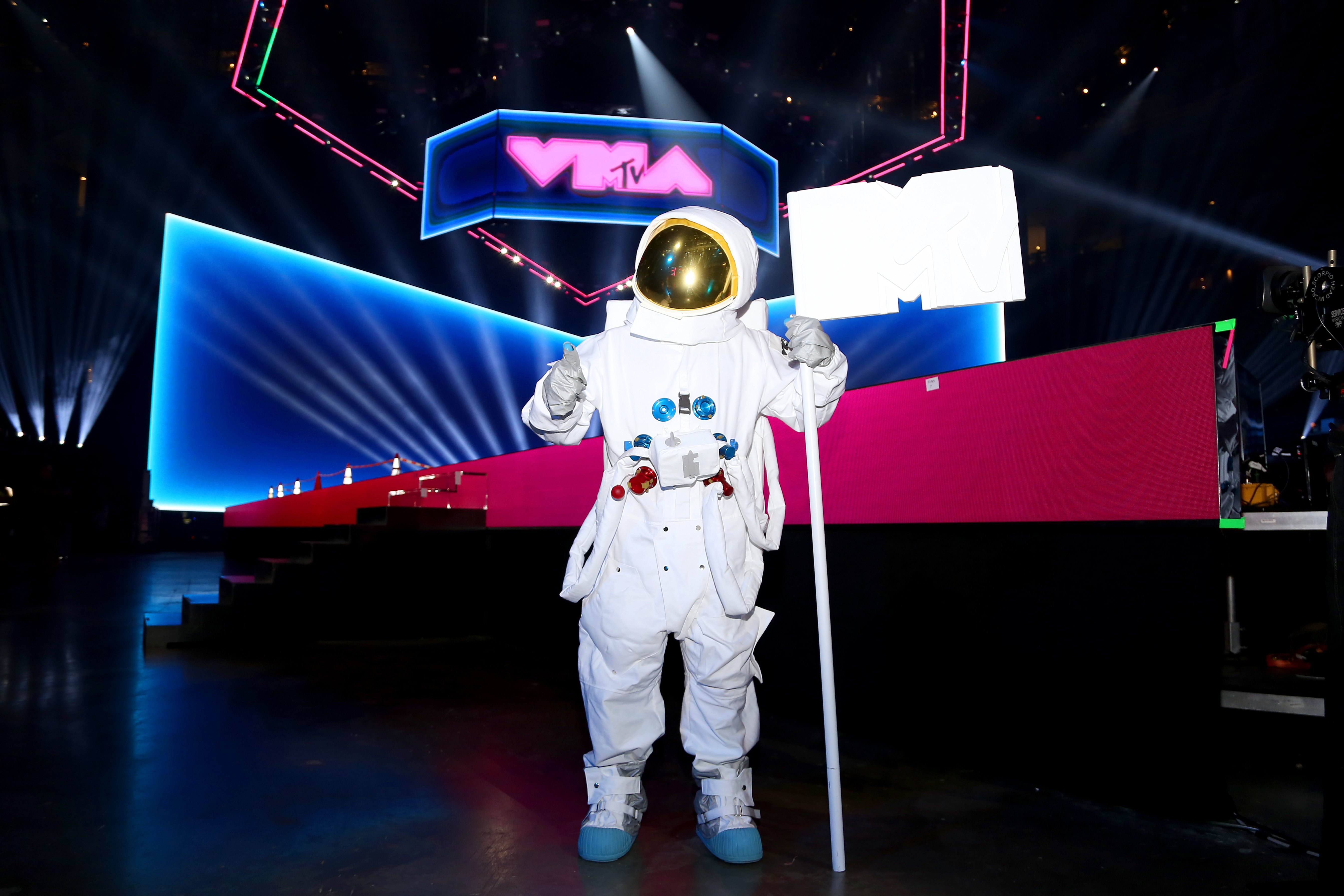 MTV Moon Man poses on stage during the 2019 MTV Video Music Awards