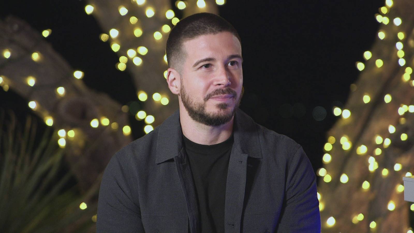 Vinny Guadagnino looks quizzically away from the cameras in the season 3 premiere of 'Double Shot at Love' on MTV