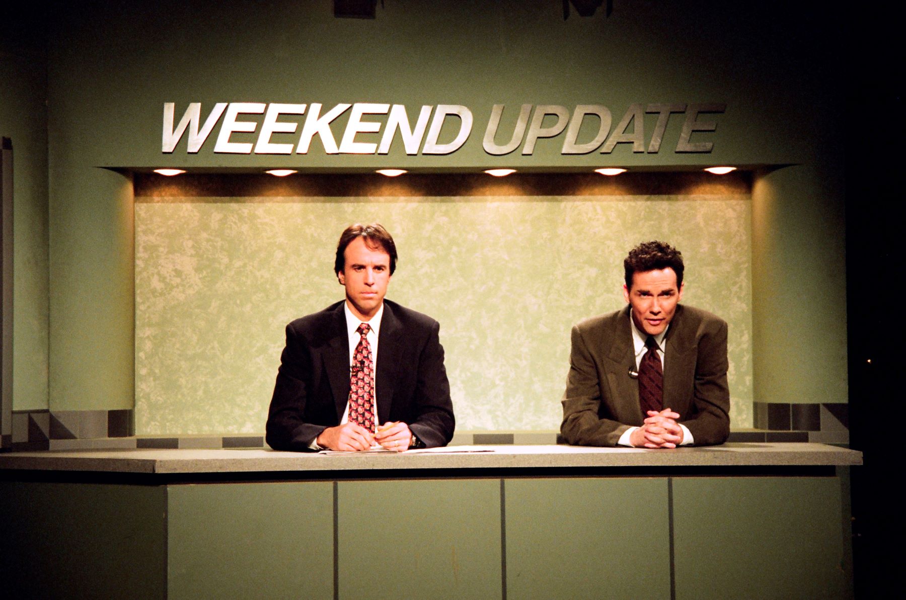 "Weekend Update" on 'SNL' featuring Kevin Nealon and Norm Macdonald