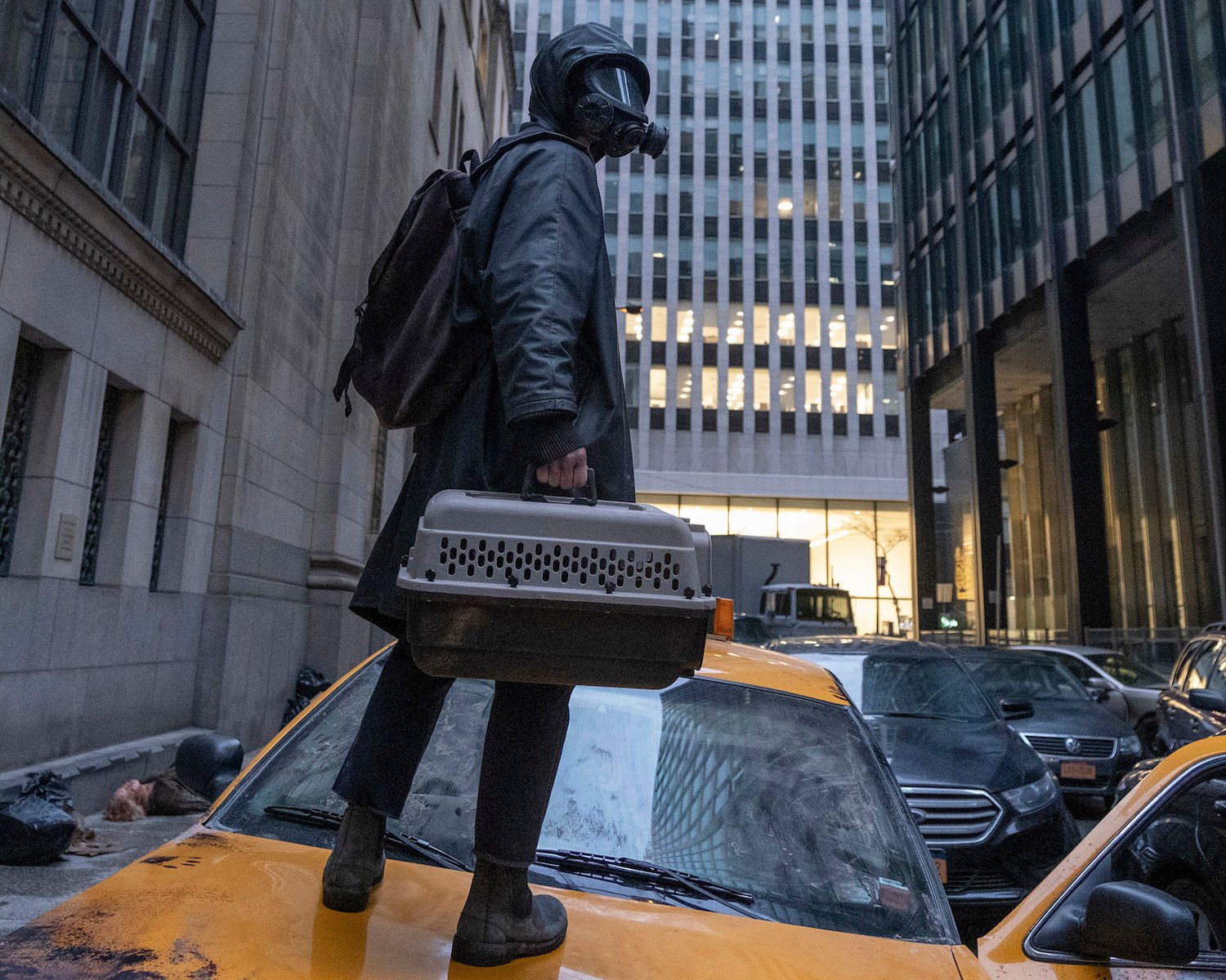 Y: The Last Man -- Yorrick Brown wears a mask in an empty city