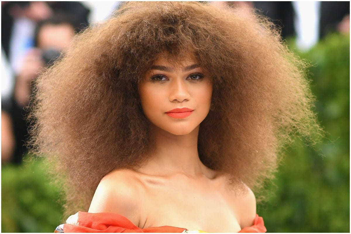 'Euphoria' star Zendaya attending the Met Gala and looking at the camera.