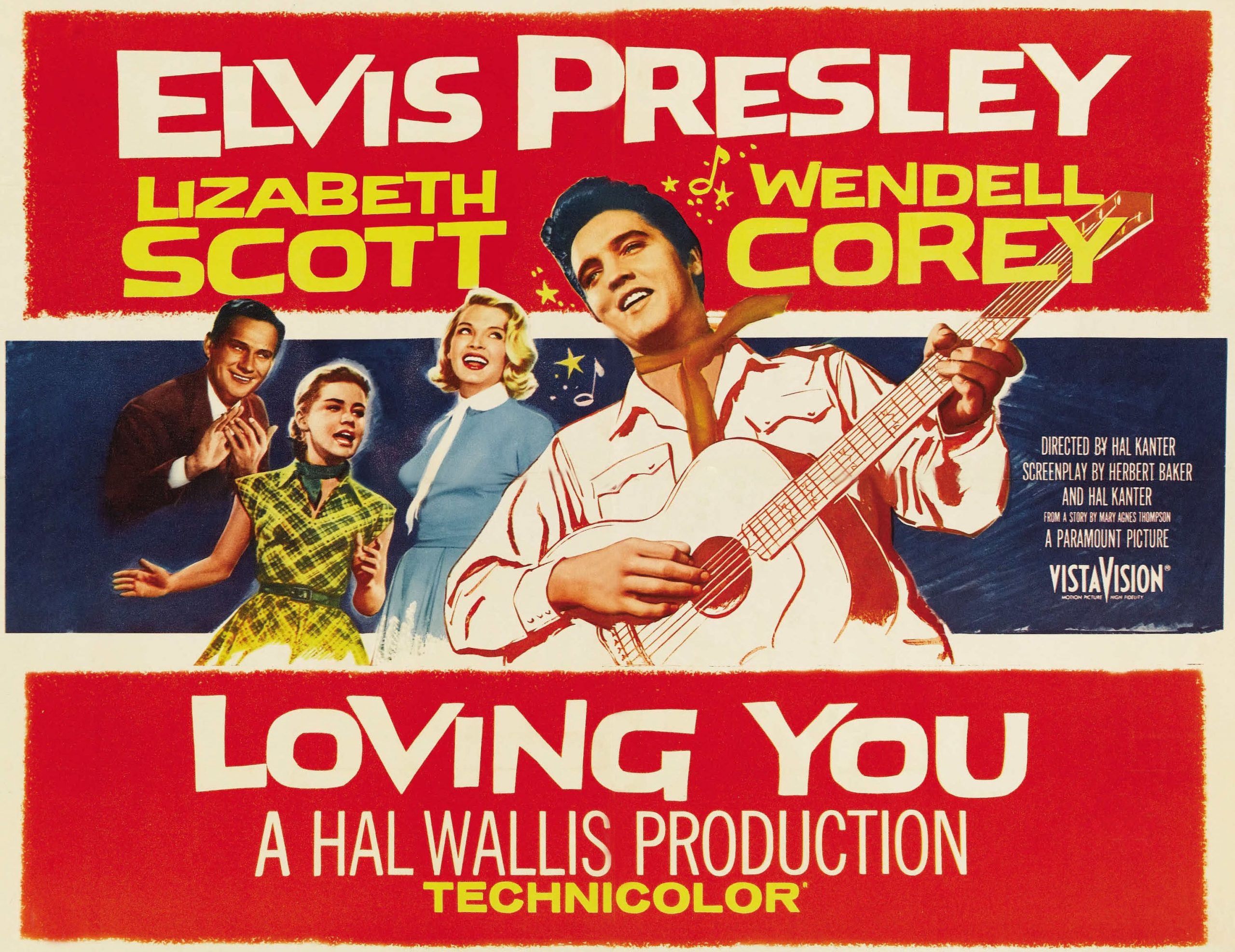 An advertisement for the Elvis Presley movie Loving You