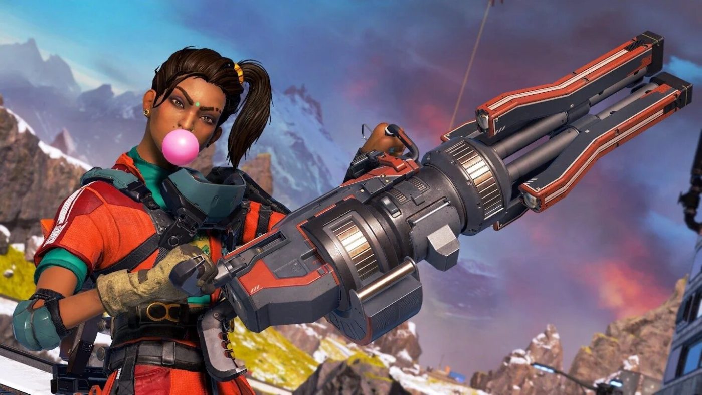 'Apex Legends' character Rampart could be seeing a town takeover soon -- Rampart poses with Sheila while blowing bubblegum