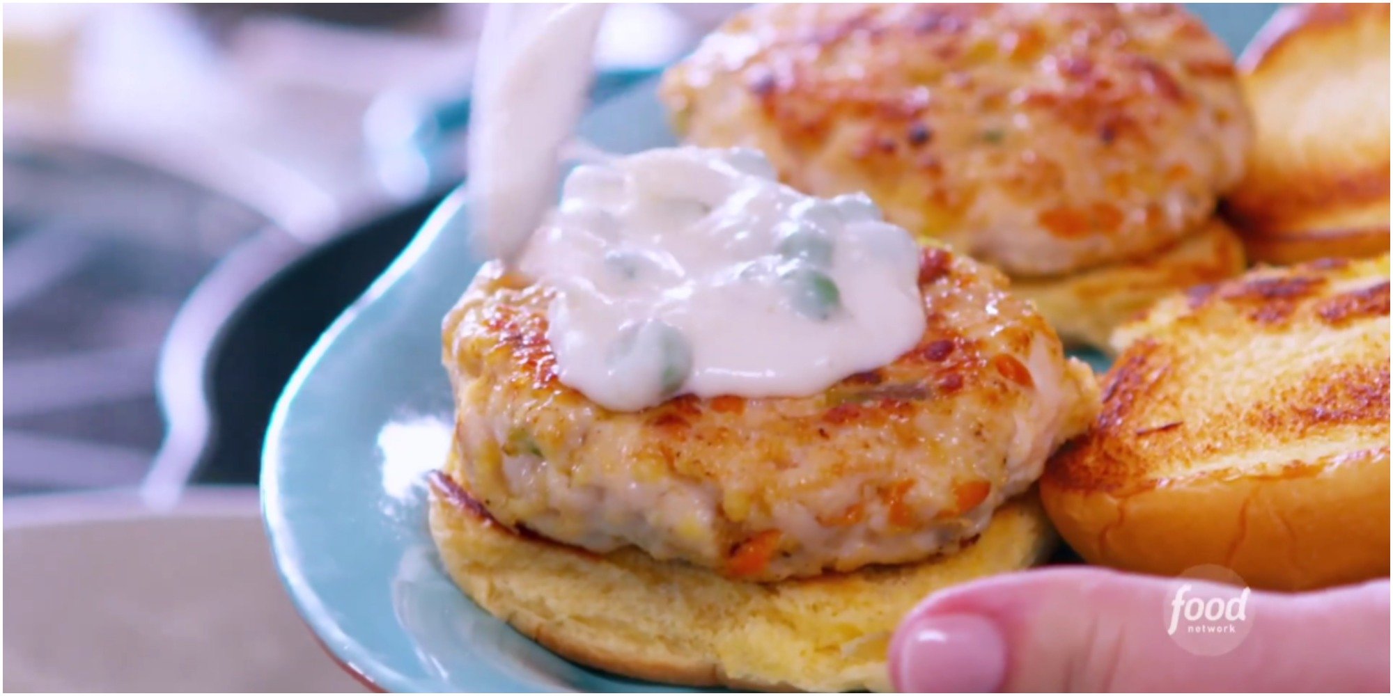 Trisha Yearwood's chicken pot pie burger.