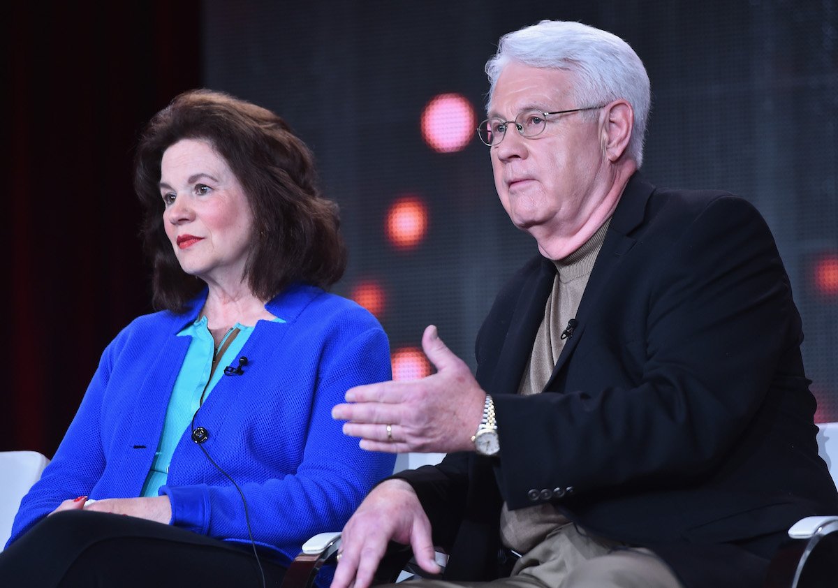 Barbara Thore and Glenn Thore speak onstage