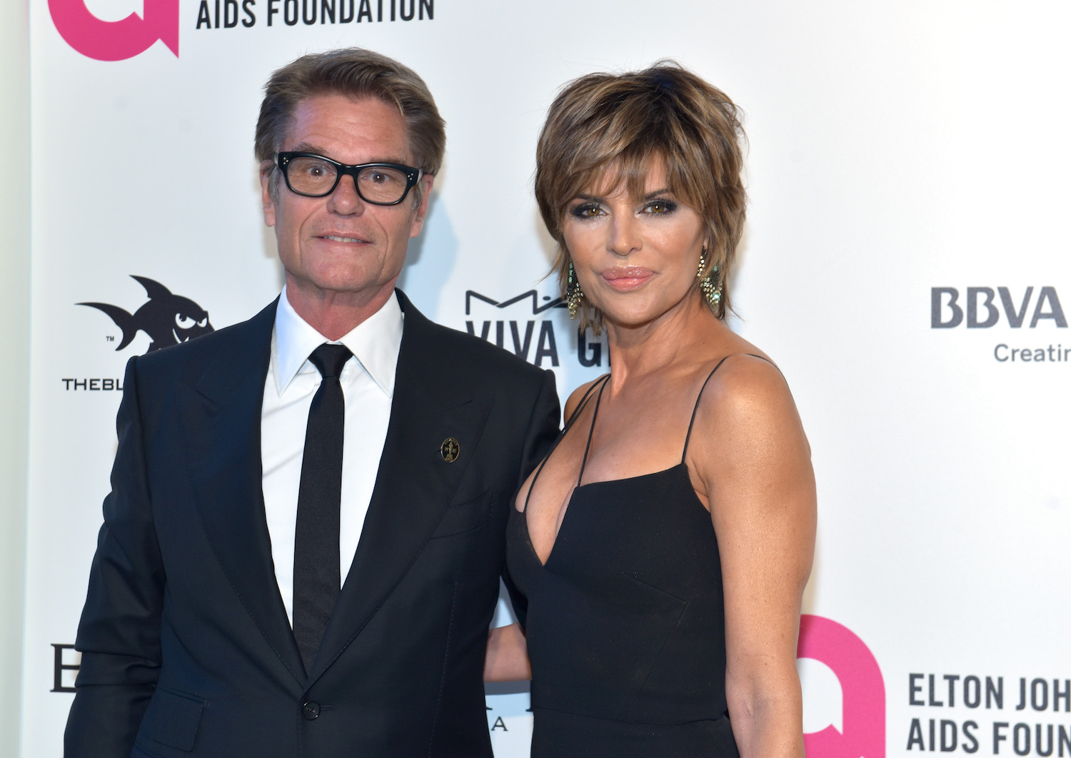 Harry Hamlin standing next to Lisa Rinna at an event in 2018