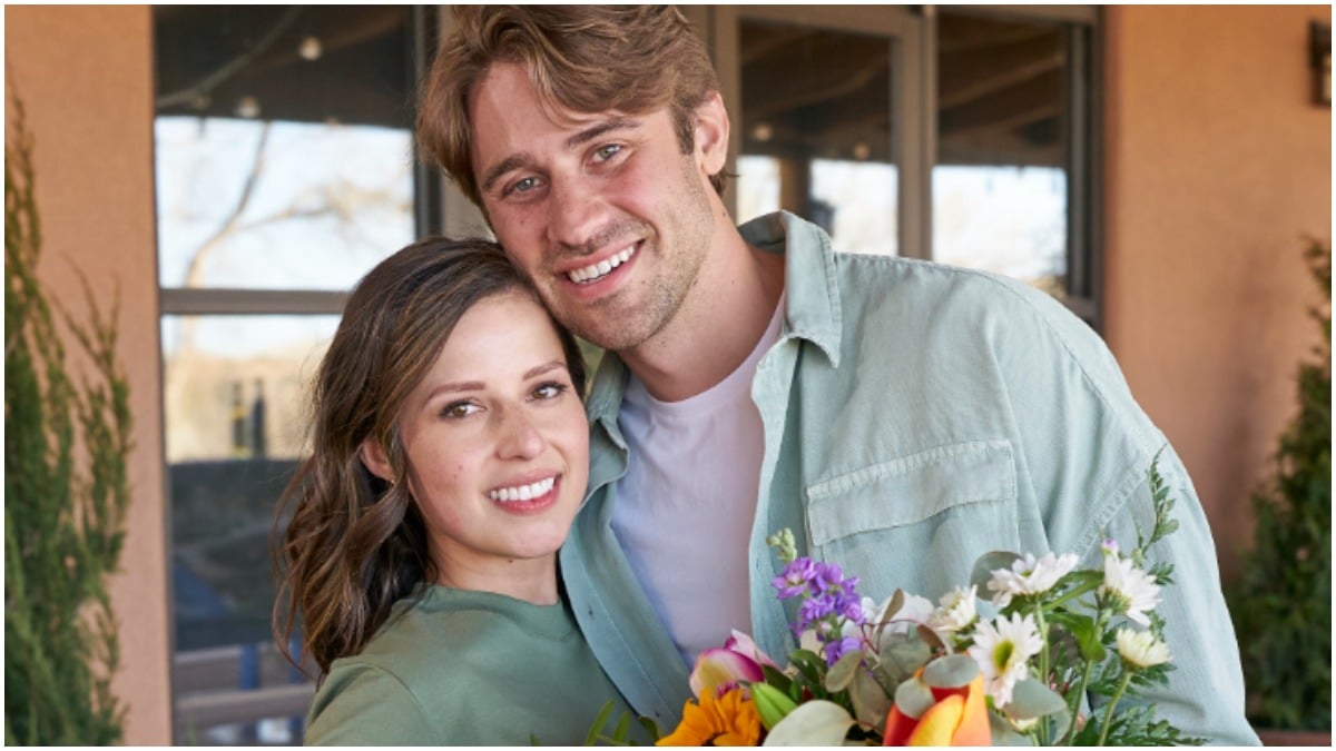 Katie Thurston and Greg Grippo pose on the set of "The Bachelorette" in happier times.