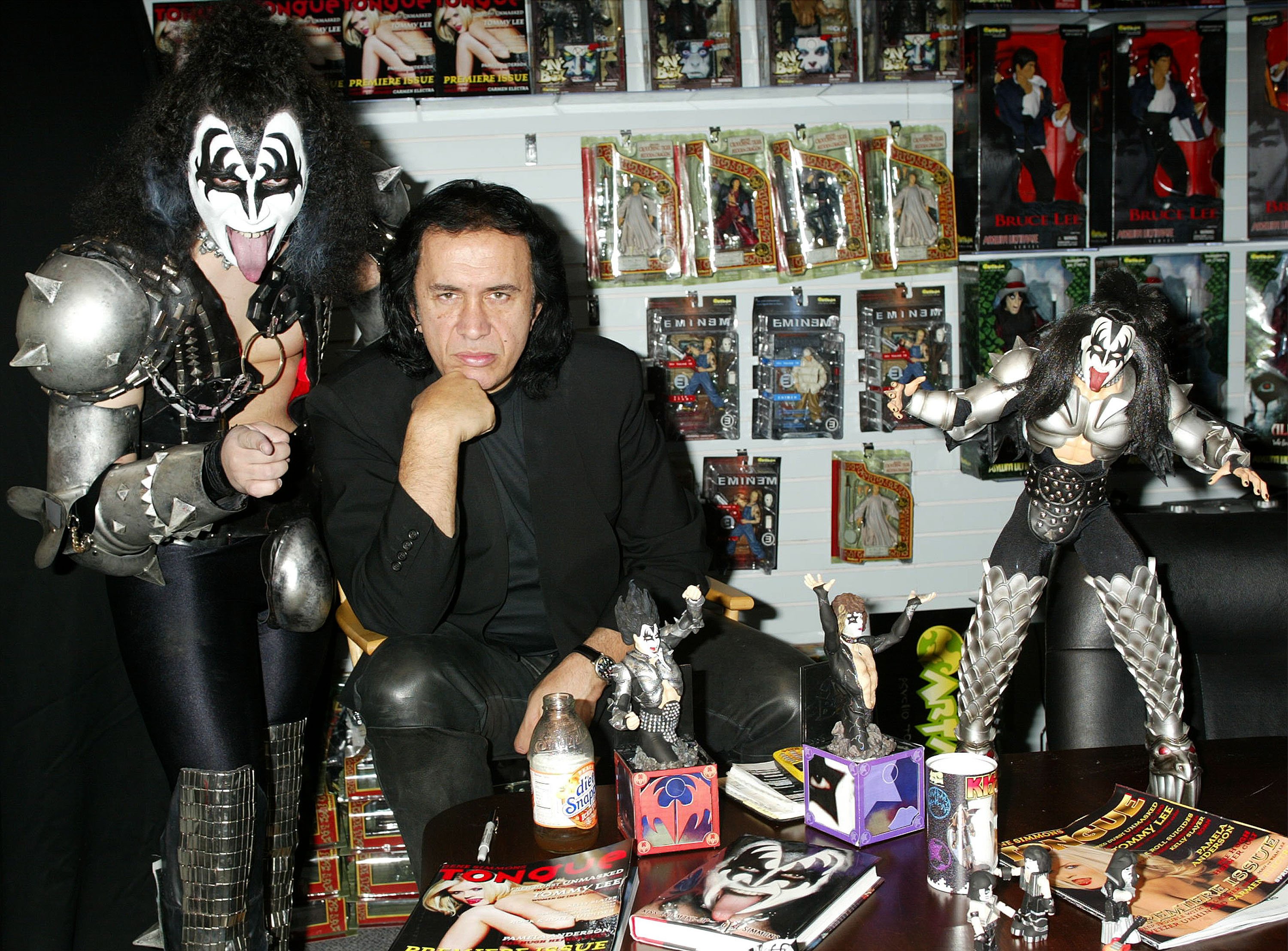 Gene Simmons with Kiss toys