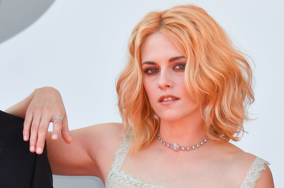 Kristen Stewart attends the red carpet of the movie 'Spencer during the 78th Venice International Film Festival on September 03, 2021, in Venice, Italy.