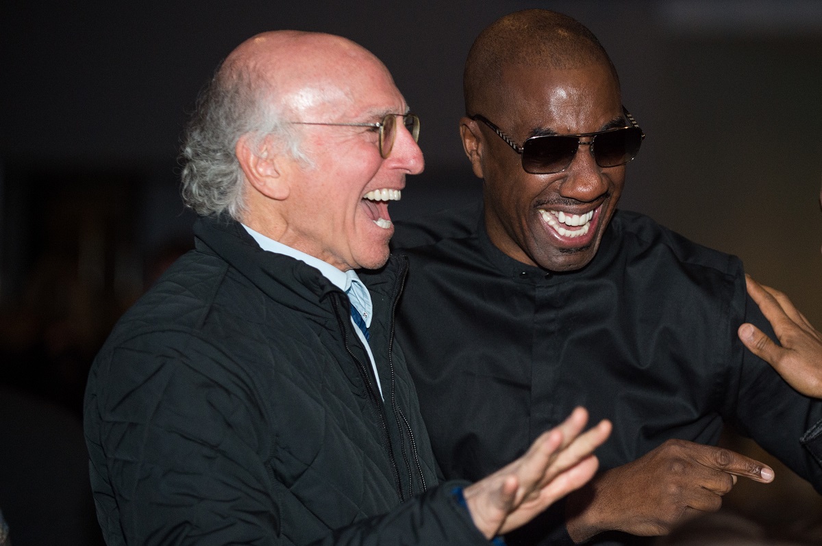 Larry David and J.B. Smoove of 'Curb Your Enthusiasm' Season 11 laugh together. 