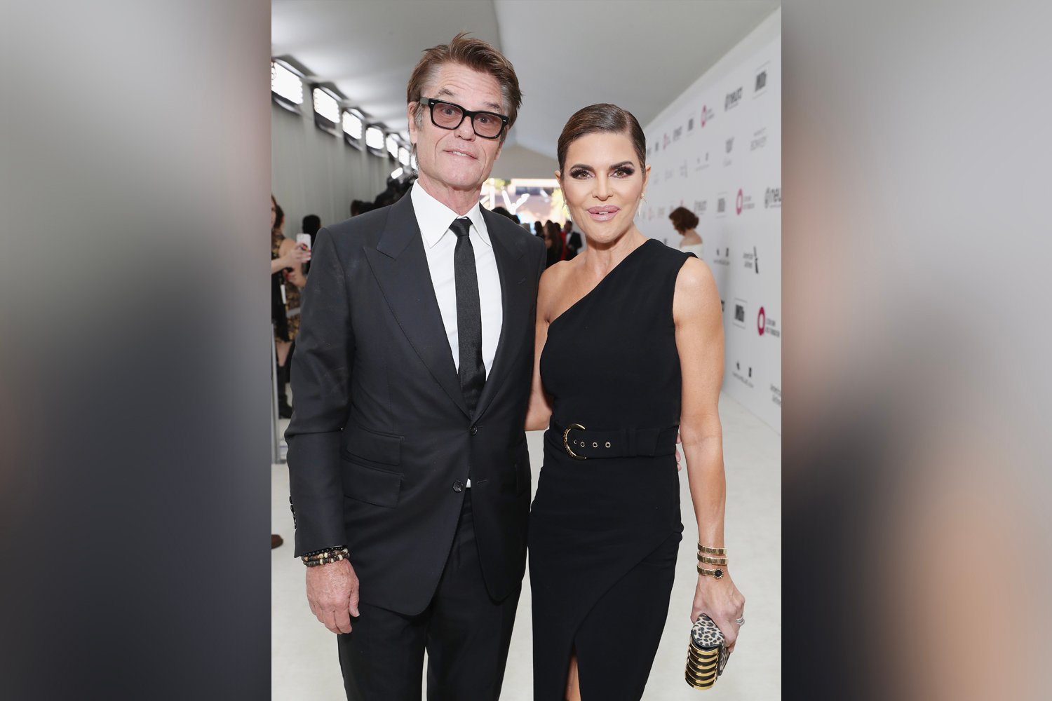 Harry Hamlin and Lisa Rinna together and smiling