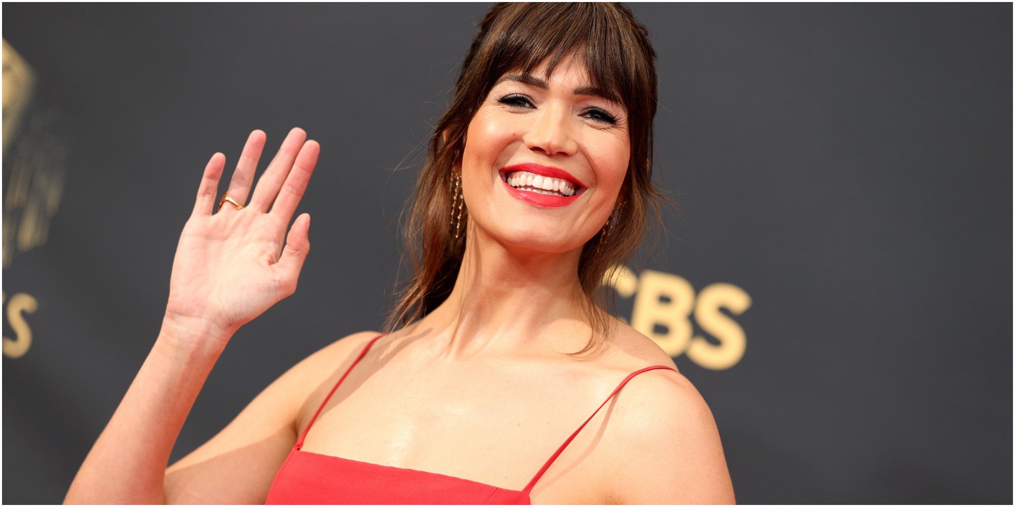 Mandy Moore on the red carpet at the 2021 Emmy Awards