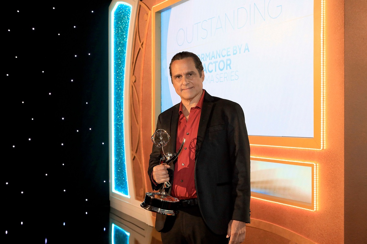 'General Hospital' star Maurice Benard poses with the award for Outstanding Performance by a Lead Actor in a Drama Series for General Hospital during the 48th Annual Daytime Emmy Awards broadcast on June 25, 2021. 